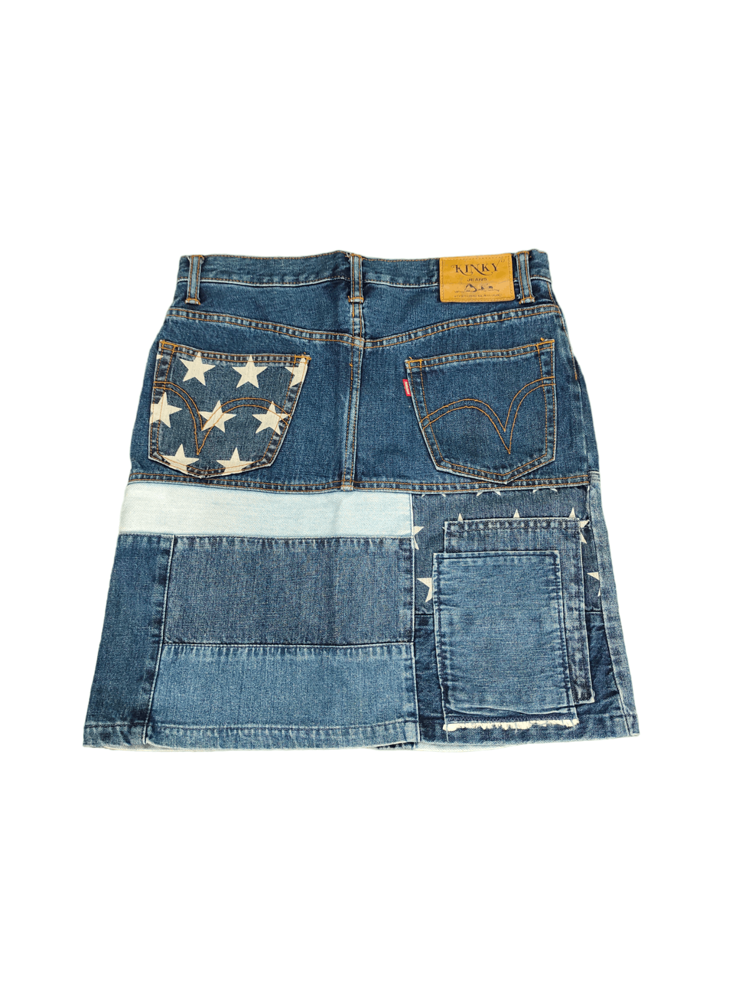 Hysteric Glamour Vintage 90s Hysteric Glamour Patchwork Denim Skirt Size 30" / US 8 / IT 44 - 9 Thumbnail