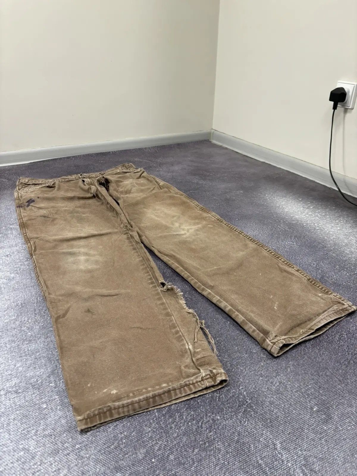 Dickies × Vintage Vintage Dickies Brown Ripped Hype Work Baggy Pants Jeans Size US 36 / EU 52 - 8 Thumbnail