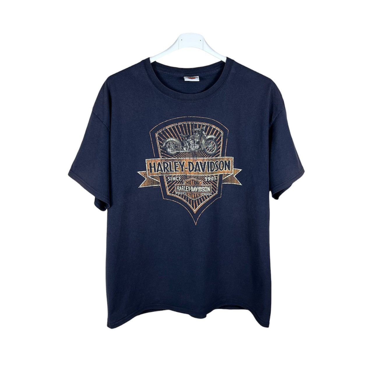 Harley Davidson Vintage 2012 Harley-Davidson motocycle Konz y2k Germany tee Size US XL / EU 56 / 4 - 1 Thumbnail