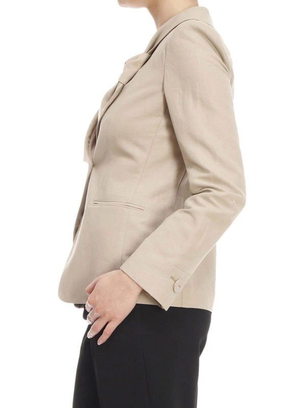 Giorgio Armani Giorgio Armani Knot lapel linen blend Beige Blazer Jacket Size M / US 6-8 / IT 42-44 - 4 Thumbnail