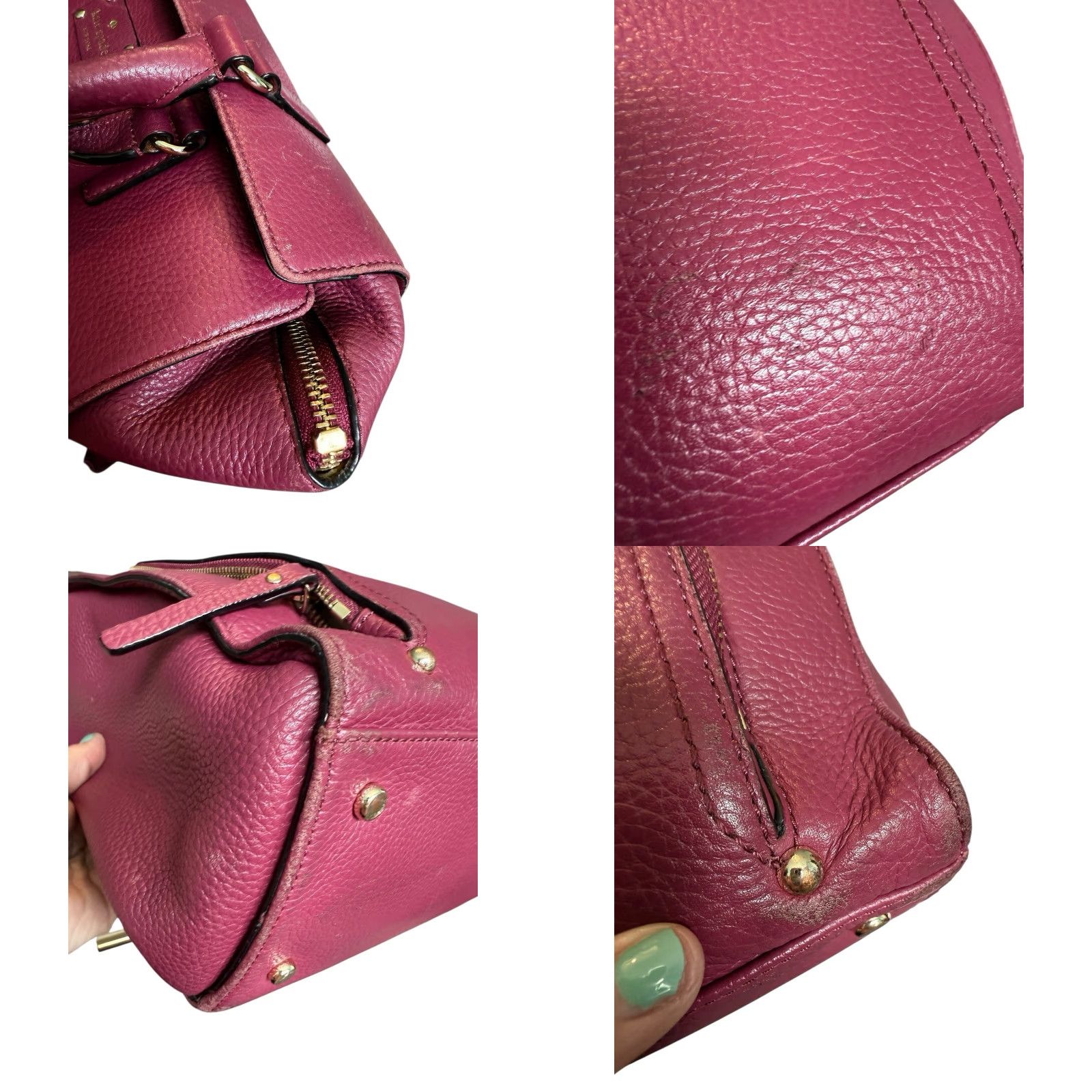 Vintage VINTAGE Kate Spade New York Baxter Street Fernrose Leather Shoulder bag Tote Plum Large Womens Size ONE SIZE - 8 Thumbnail