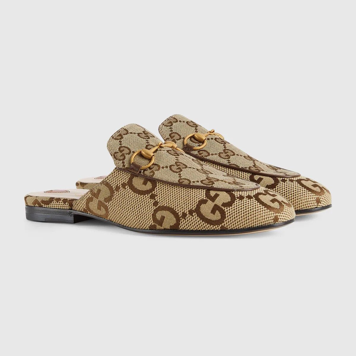 Gucci o1s1wg110525 Women's Princetown Slippers in Beige Size US 11.5 / IT 41.5 - 2 Thumbnail