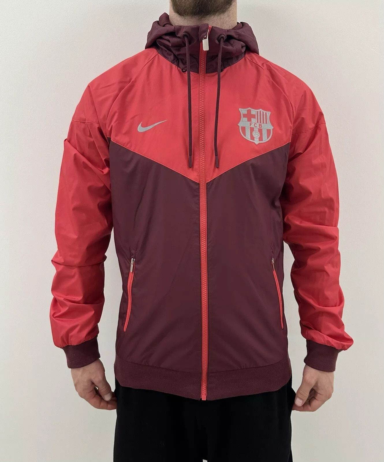 Nike Barcelona Training Hoodie Jacket Winbraker Soccer Mens Size US S / EU 44-46 / 1 - 1 Thumbnail
