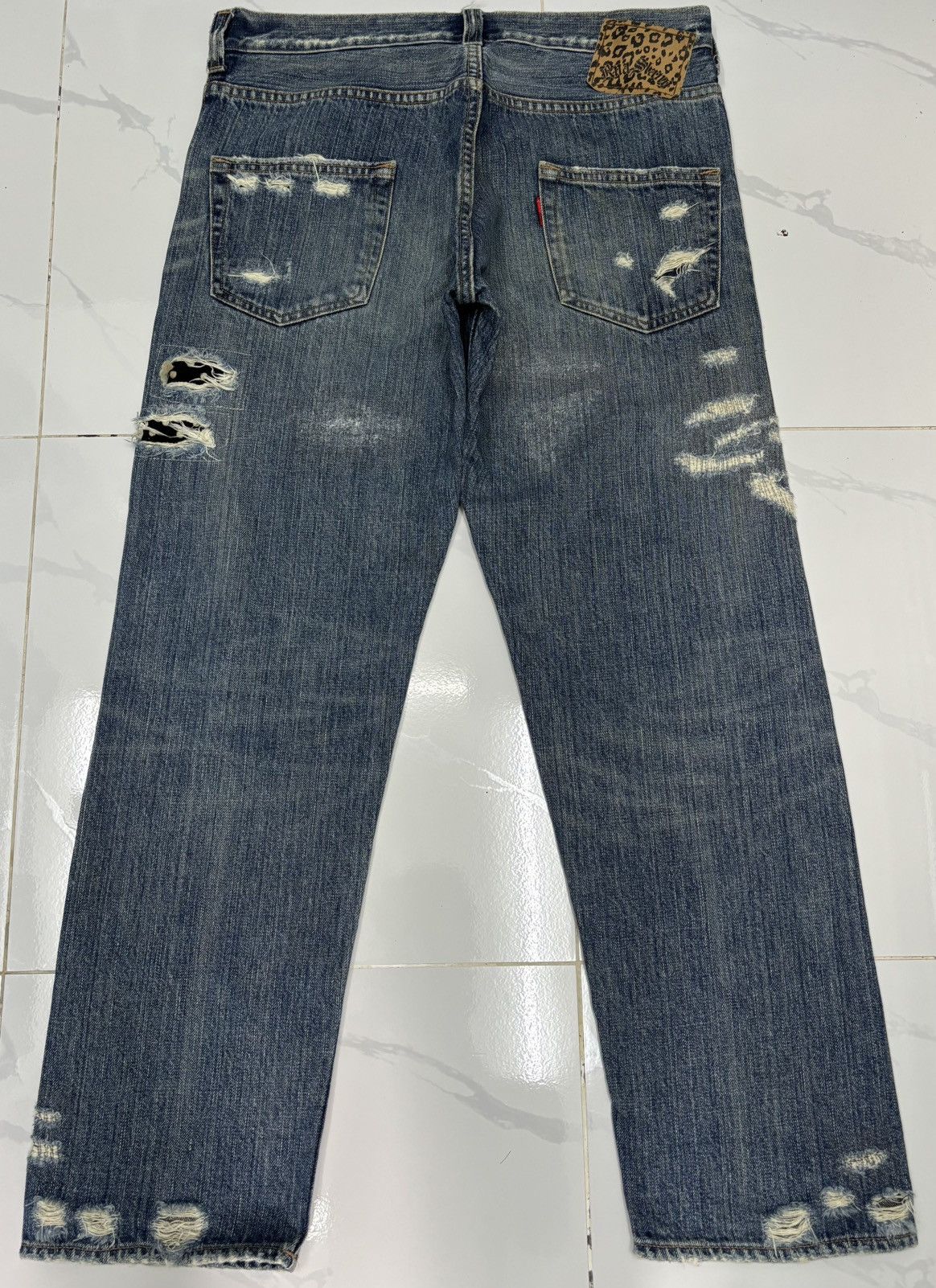 Hysteric Glamour × Undercover 🔥RNA SLANG THRASHED DISTRESSED DENIM JEANS Size US 32 / EU 48 - 10 Thumbnail