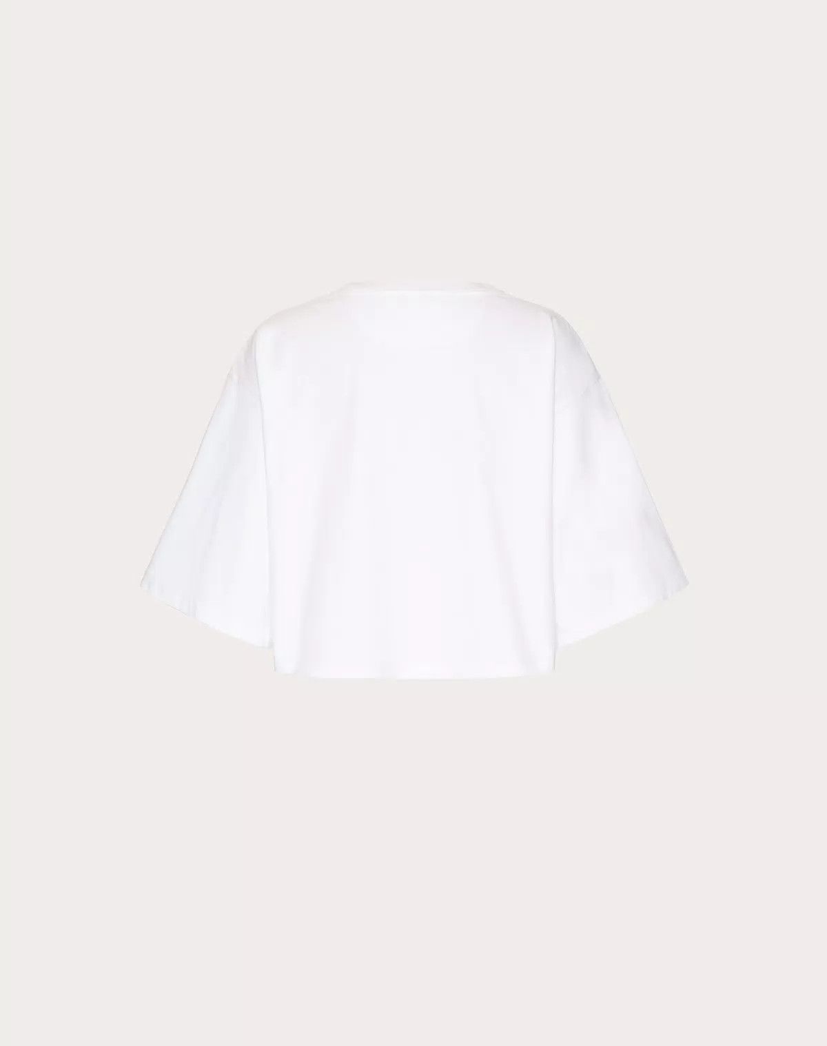 Valentino o1s1wg110625 Loop Jersey T-Shirt in White Size L / US 10 / IT 46 - 2 Thumbnail
