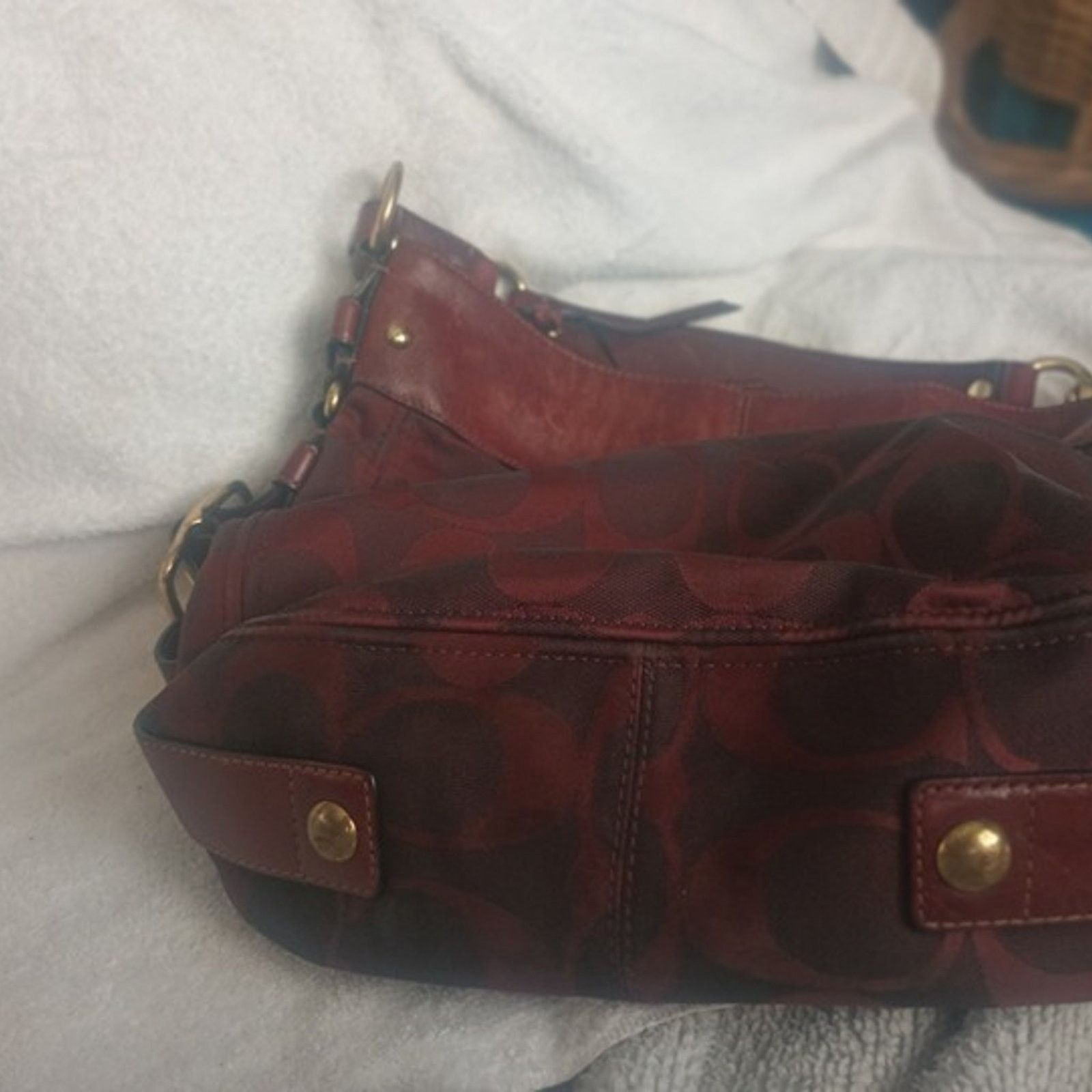 Coach Coach Zoe Hobo Signature Canvas Leather Bag& Matching Wallet Size ONE SIZE - 11 Thumbnail