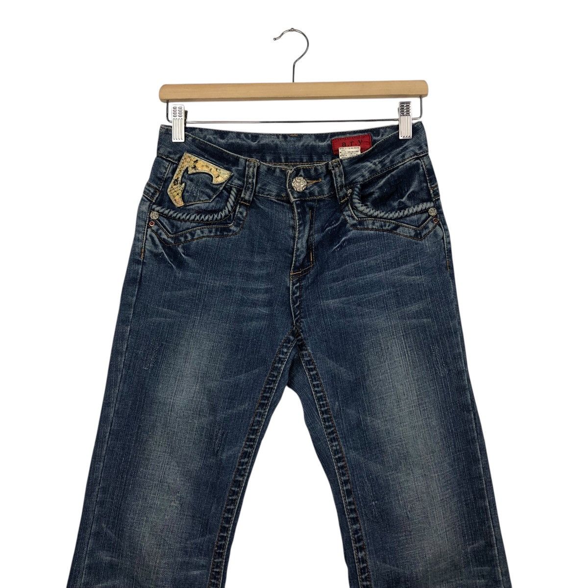 Japanese Brand ARY Denim “Angel Wing” Embroidered Back Graphic Jeans Size 28" / US 6 / IT 42 - 5 Thumbnail