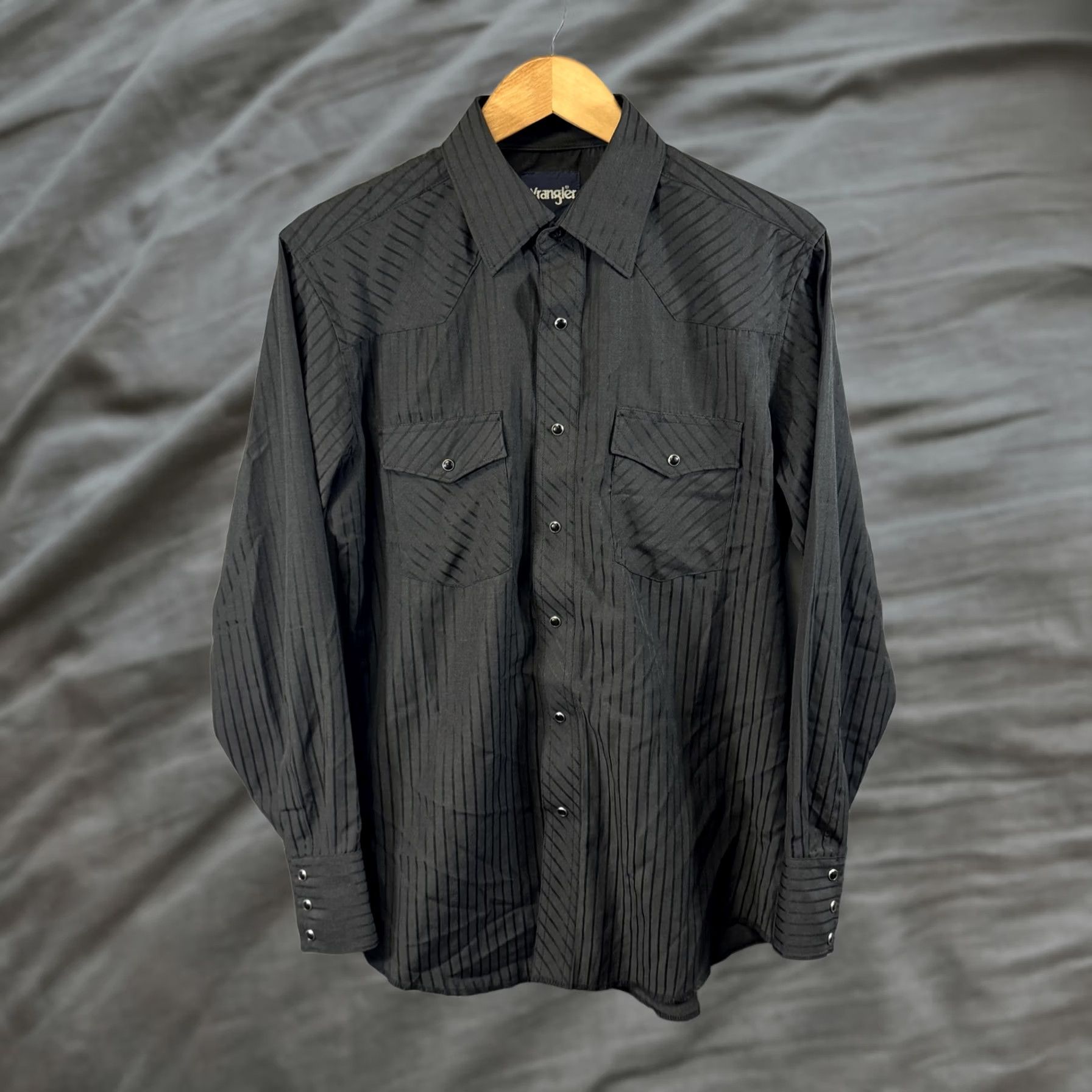Wrangler Wrangler Shirt Mens M Black Pearl Snap Western Rodeo Striped Long Sleeve Size US M / EU 48-50 / 2 - 1 Thumbnail
