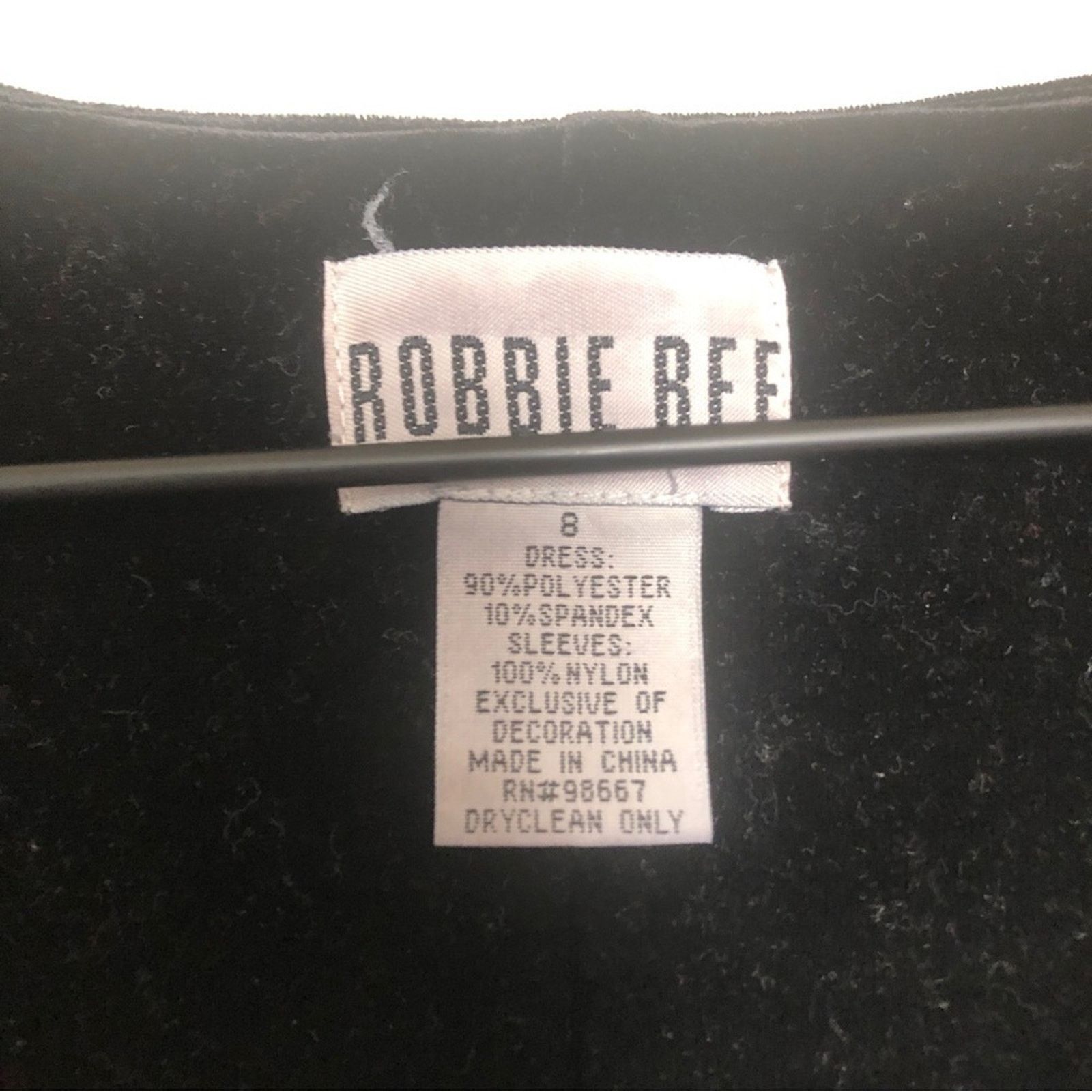 Other Vintage Robbie Bee Black Velvet Beaded Short Sleeve Dress Size M / US 6-8 / IT 42-44 - 3 Thumbnail