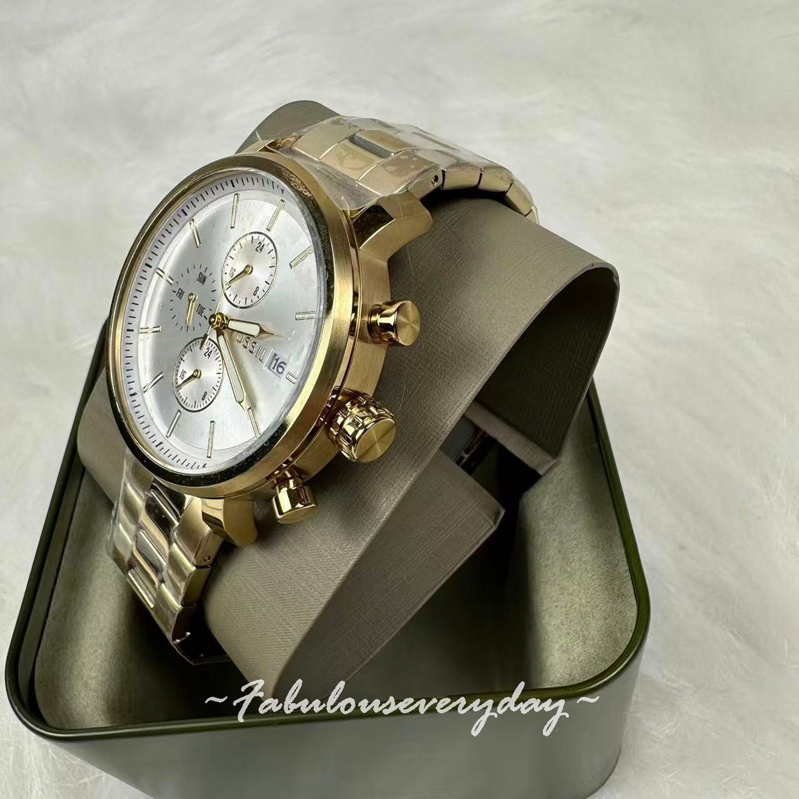 Fossil FOSSIL Men Rhett Multifunction Watch White Dial Gold BQ2852 Size ONE SIZE - 3 Thumbnail