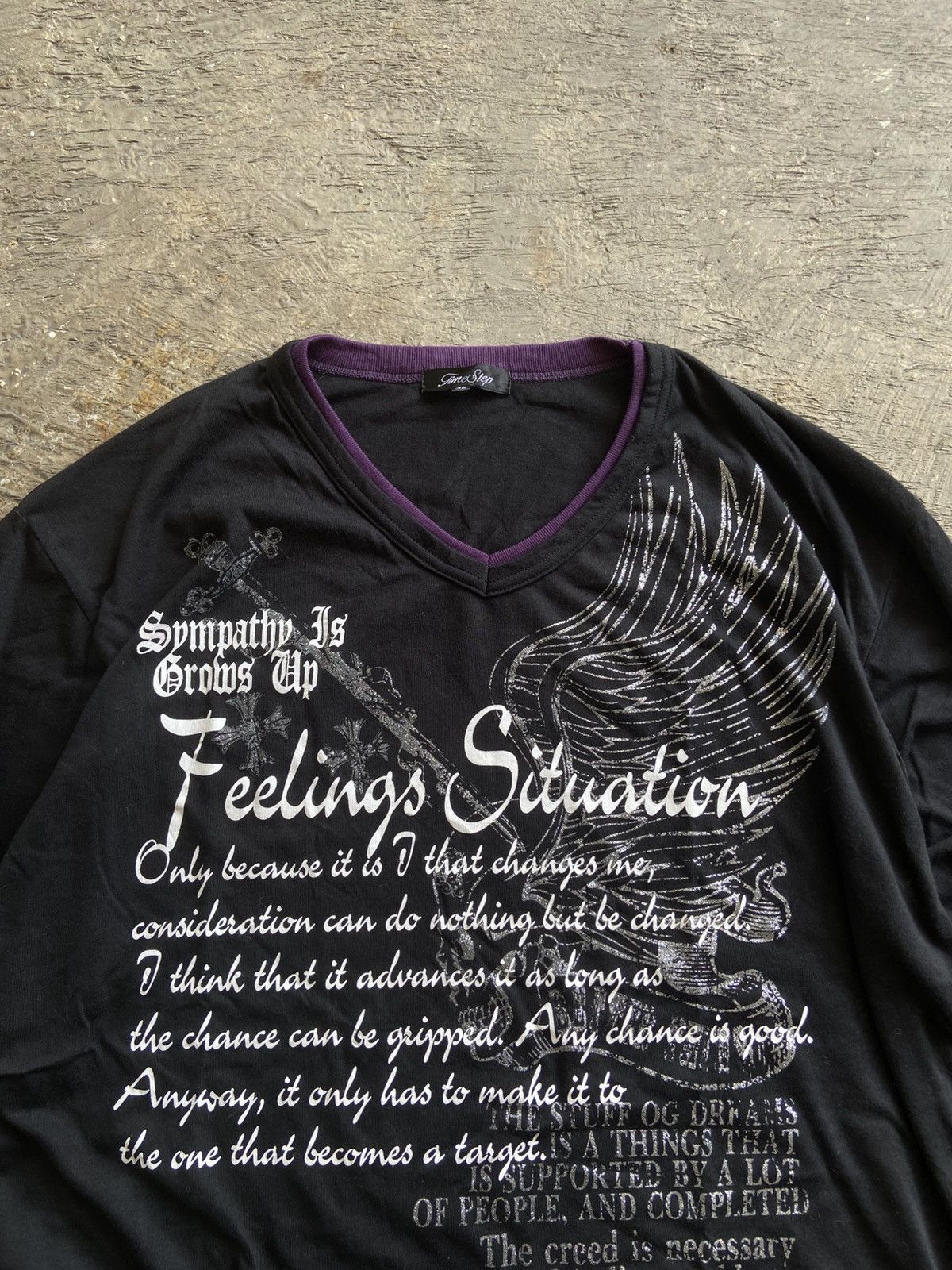 Japanese Brand 2000s Time Step - Vkei Style Poem Long Sleeve Tee Size US XL / EU 56 / 4 - 3 Thumbnail