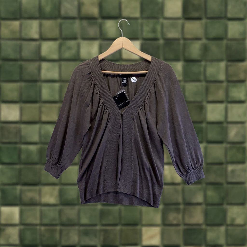 Vintage Apostrophe Cardigan Sweater Womens Brown Knit Size S NWT-7225 Size S / US 4 / IT 40 - 1 Thumbnail