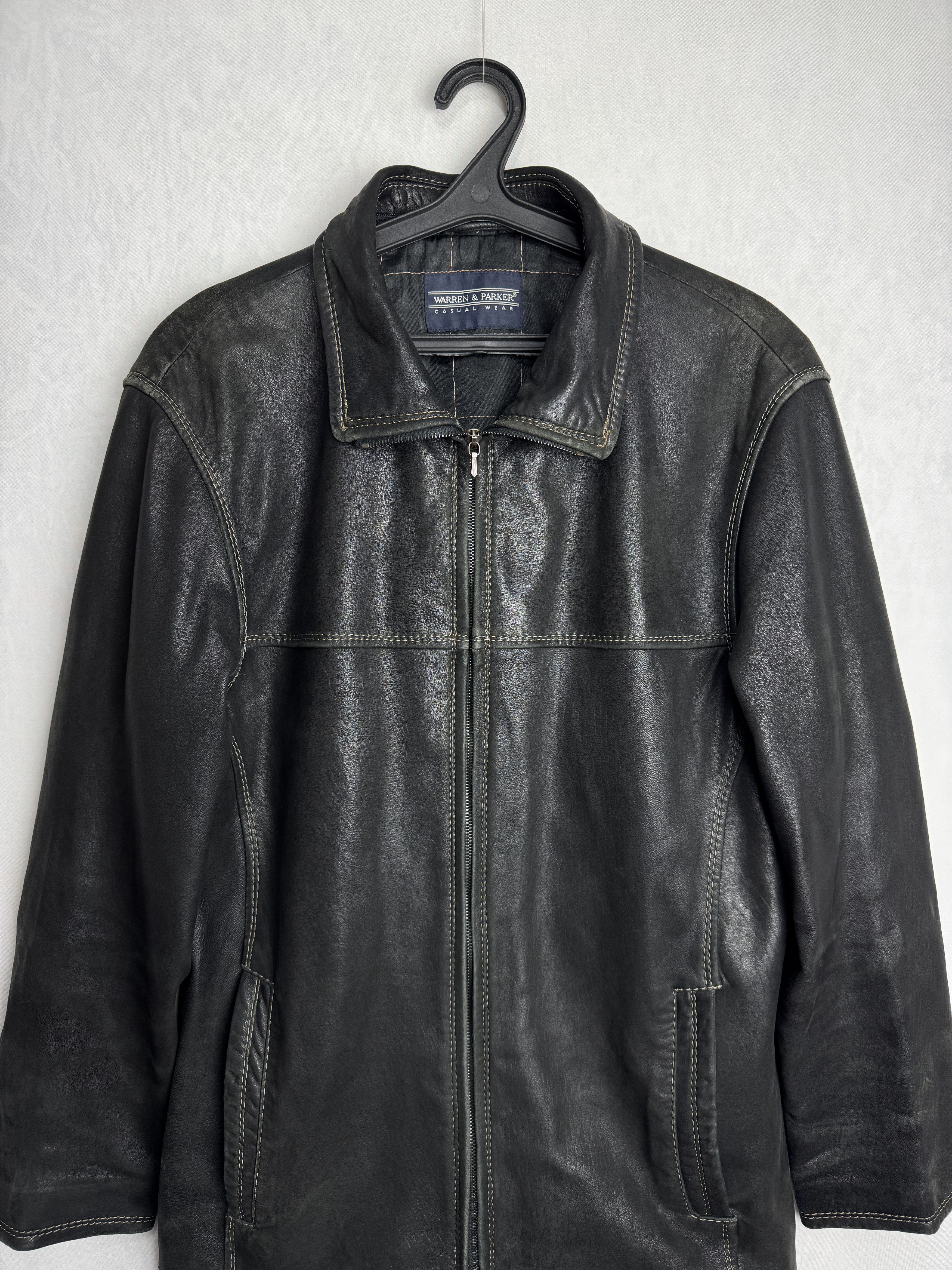 Genuine Leather WARREN & PARKER men’s leather zipped jacket Size US M / EU 48-50 / 2 - 8 Thumbnail