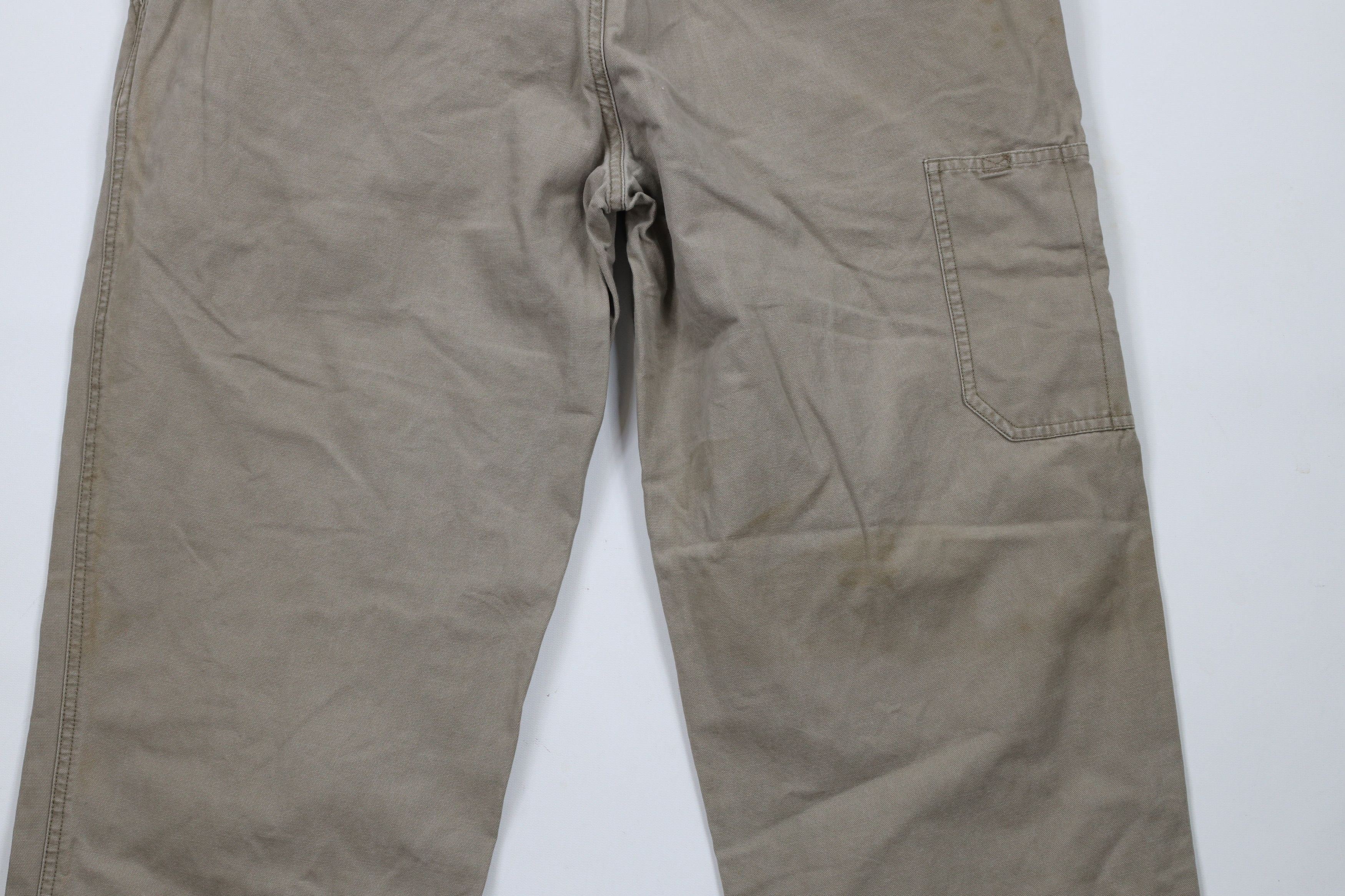 Columbia × Vintage Vintage 90s Columbia Spell Out Wide Leg Canvas Pants Beige Size US 36 / EU 52 - 12 Thumbnail