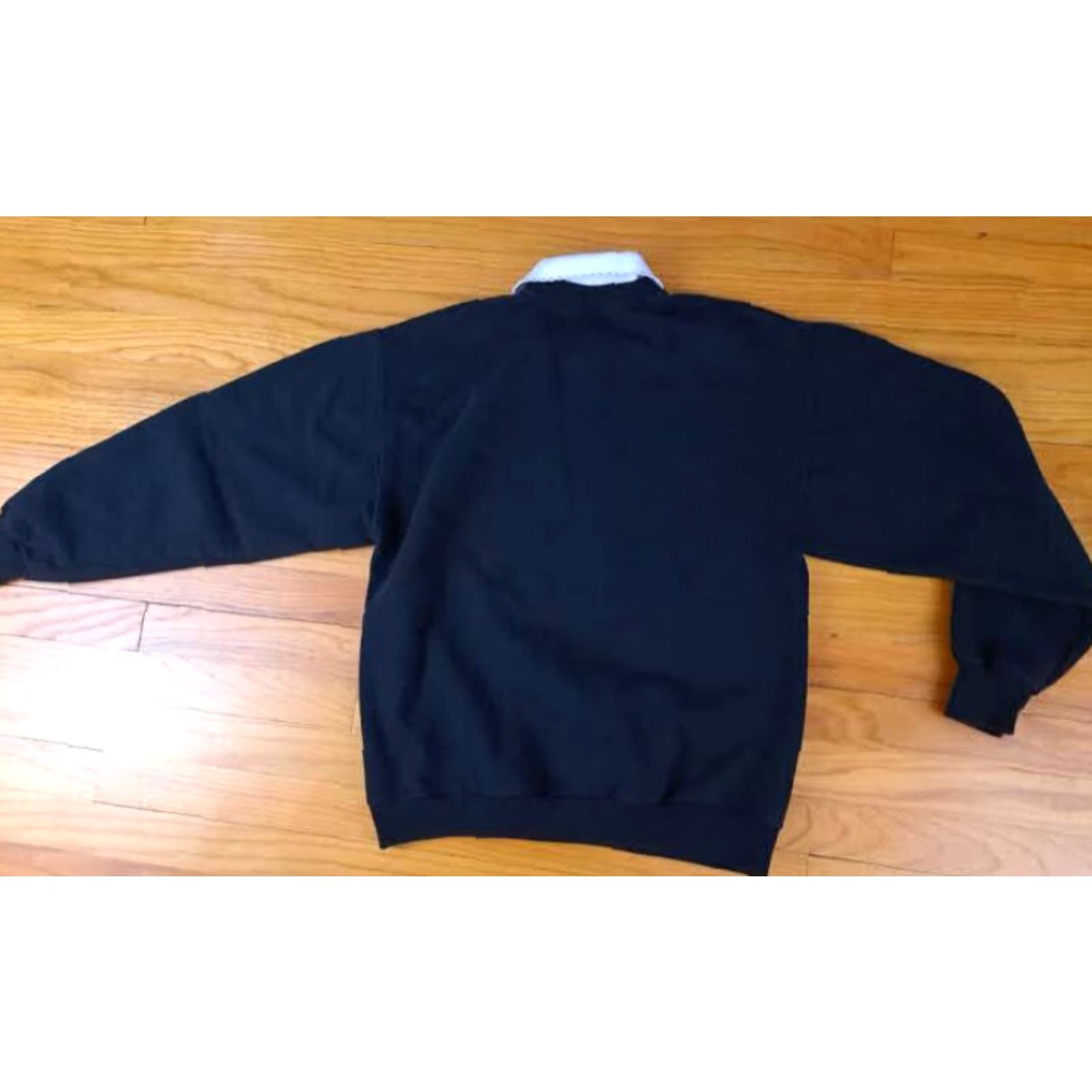 Jerzees VINTAGE Jerzees Sweatshirt Collared Zebra Embroidered Women M Black Long Sleeve Pullover 100% Cotton Canvas Activewear Ladies Regular Size M / US 6-8 / IT 42-44 - 5 Thumbnail