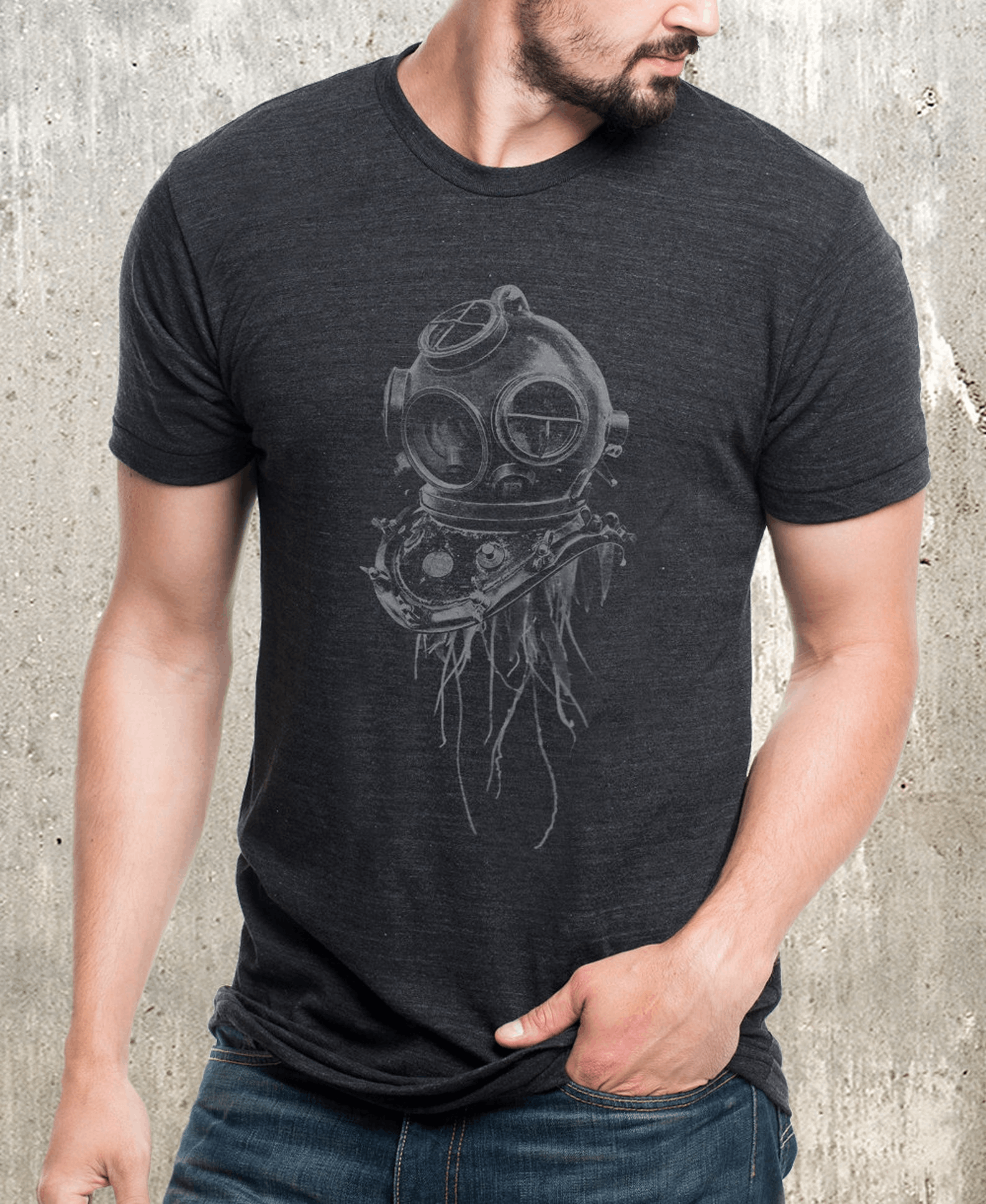 Designer × Vintage Men's Ocean Diving Jellyfish Graphic Tee Size US S / EU 44-46 / 1 - 1 Thumbnail