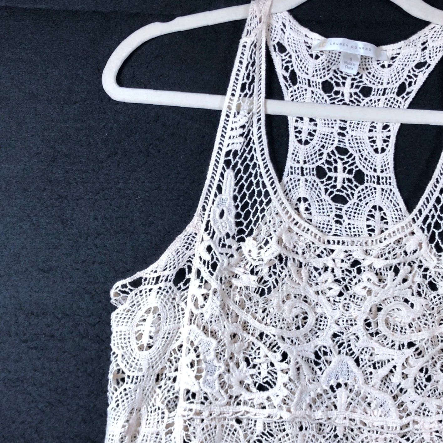 Vintage VINTAGE LC Lauren Conrad Womens Tank Cream Crochet Pull Over Sleeveless Top 100% Cotton S Size S / US 4 / IT 40 - 4 Thumbnail