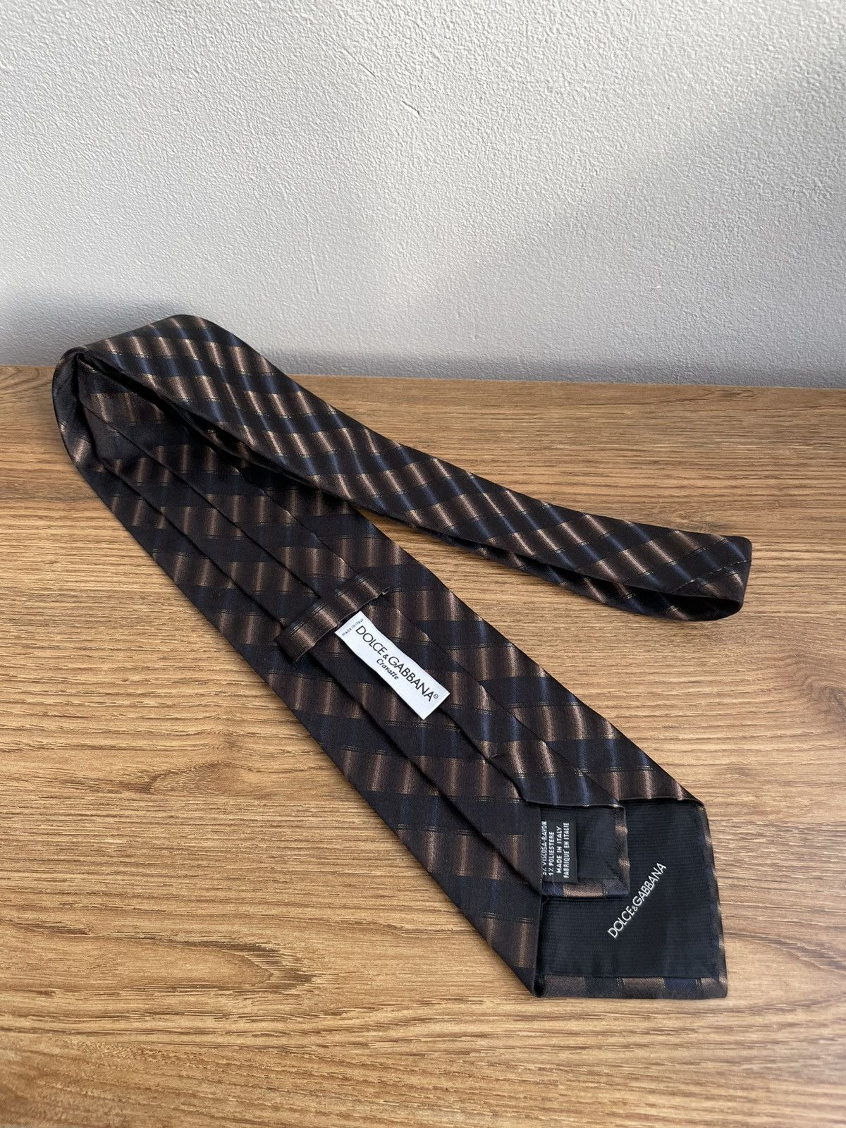 Dolce & Gabbana Dolce & Gabbana DG Men's Silk Brown Black Tie Cravatte Size ONE SIZE - 1 Thumbnail