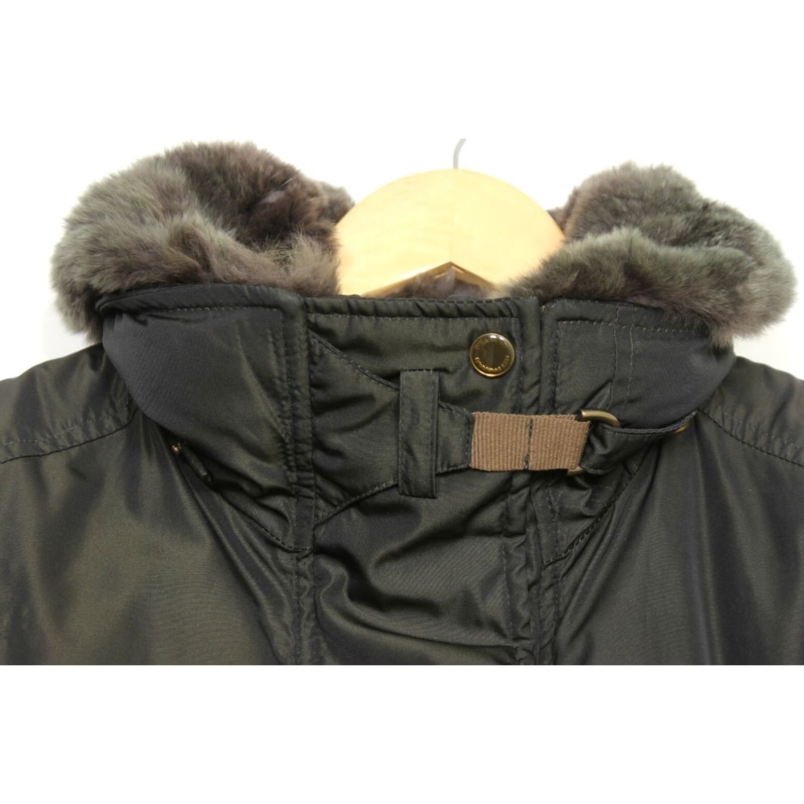 Max Mara VINTAGE MAX MARA WEEKEND Velvet Down Jacket Women UK 10 EU 38 Fur Trim Dark Khaki Jacket Women's Size UK 10 EU 38 Size L / US 10 / IT 46 - 6 Thumbnail