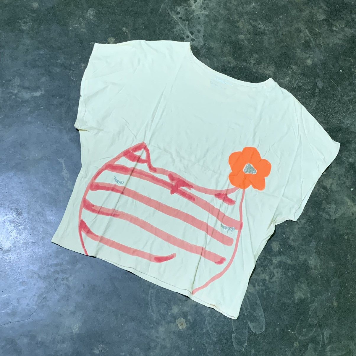 Tsumori Chisato Tsumori chisato by issey miyake cat & flowwers tshirt Size ONE SIZE - 2 Thumbnail