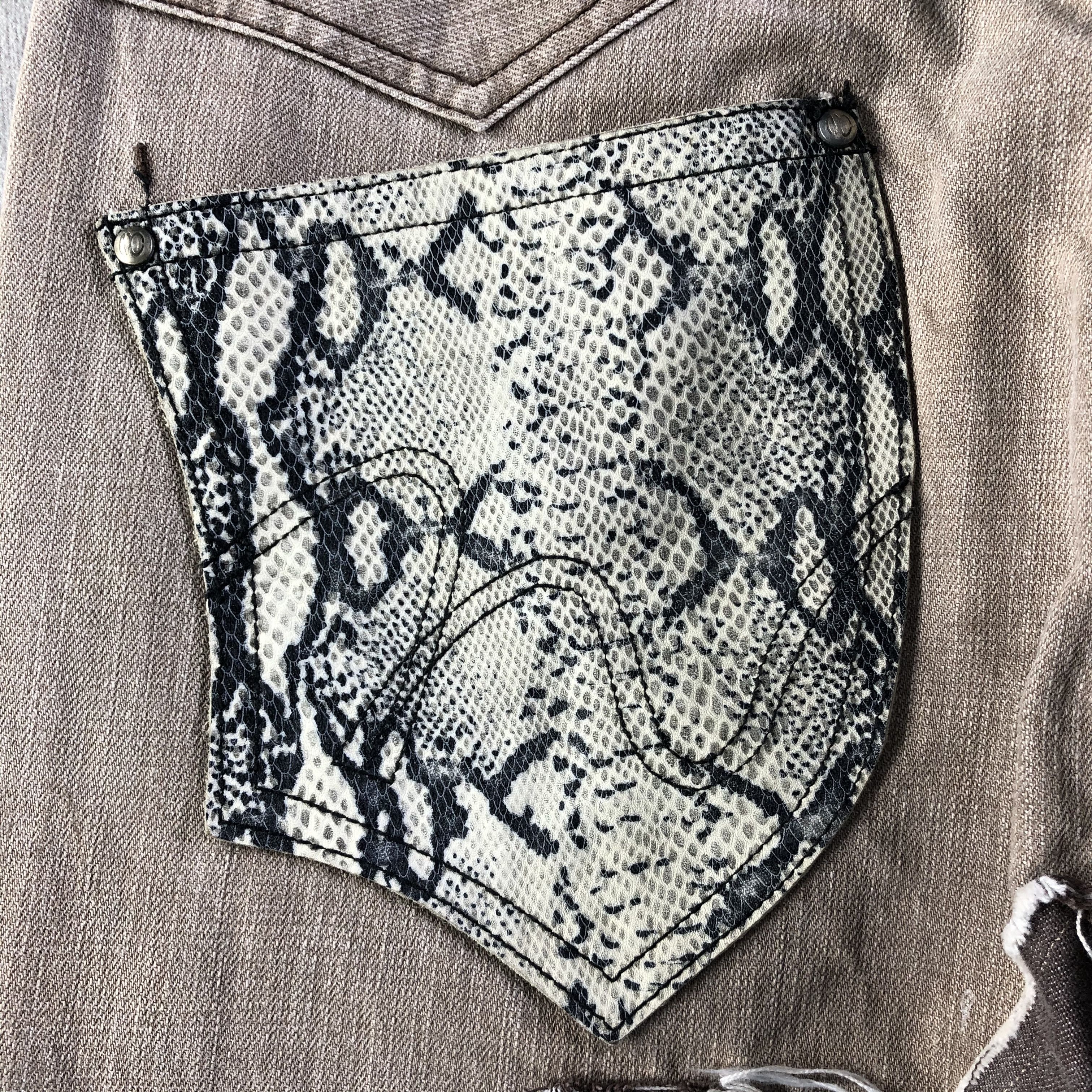 Nicole Club Nicole Club Patchwork Snake Skin Jeans Rework Denim Size US 30 / EU 46 - 8 Thumbnail