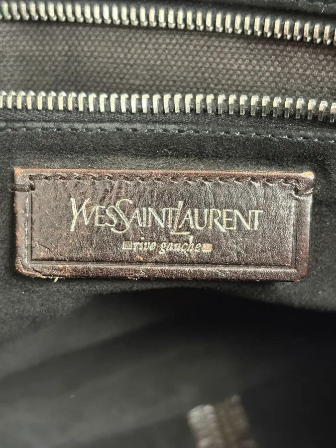 Yves Saint Laurent 2000s Yves Saint Laurent Brown Eroded Leather Shoulder Bag Size ONE SIZE - 10 Thumbnail