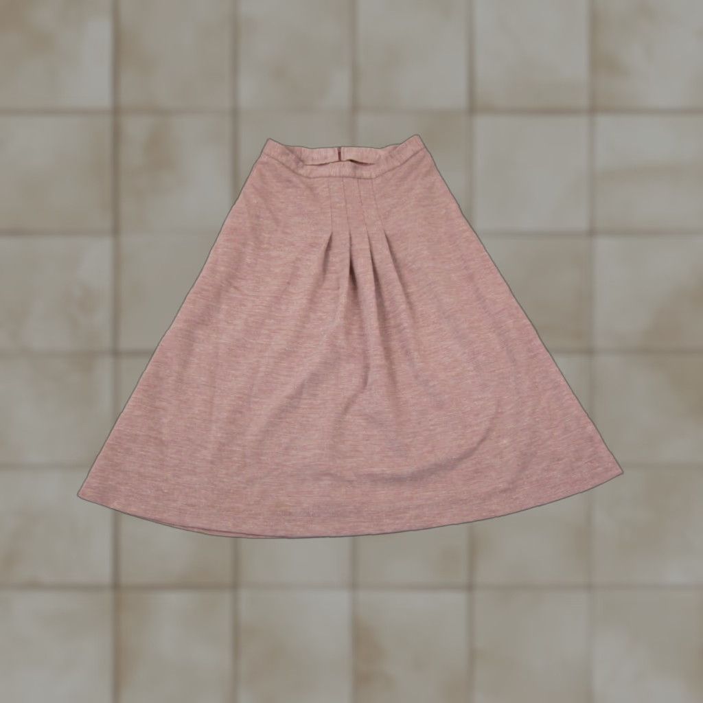 Pinko Vintage Skirt Teens 9-10 Pink Heathered A-Line Knit Midi 60s 70s Heathered Pink Heathered Midi Skirt Womens Teens 80s 90s Size 30" / US 8 / IT 44 - 1 Thumbnail