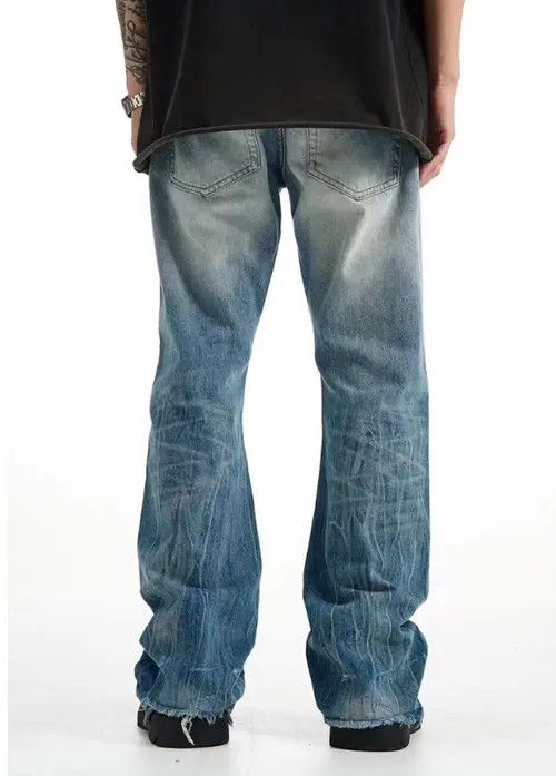 Japanese Brand × Jean American men's retro gradient washed ripped flared jeans Size US 32 / EU 48 - 4 Thumbnail