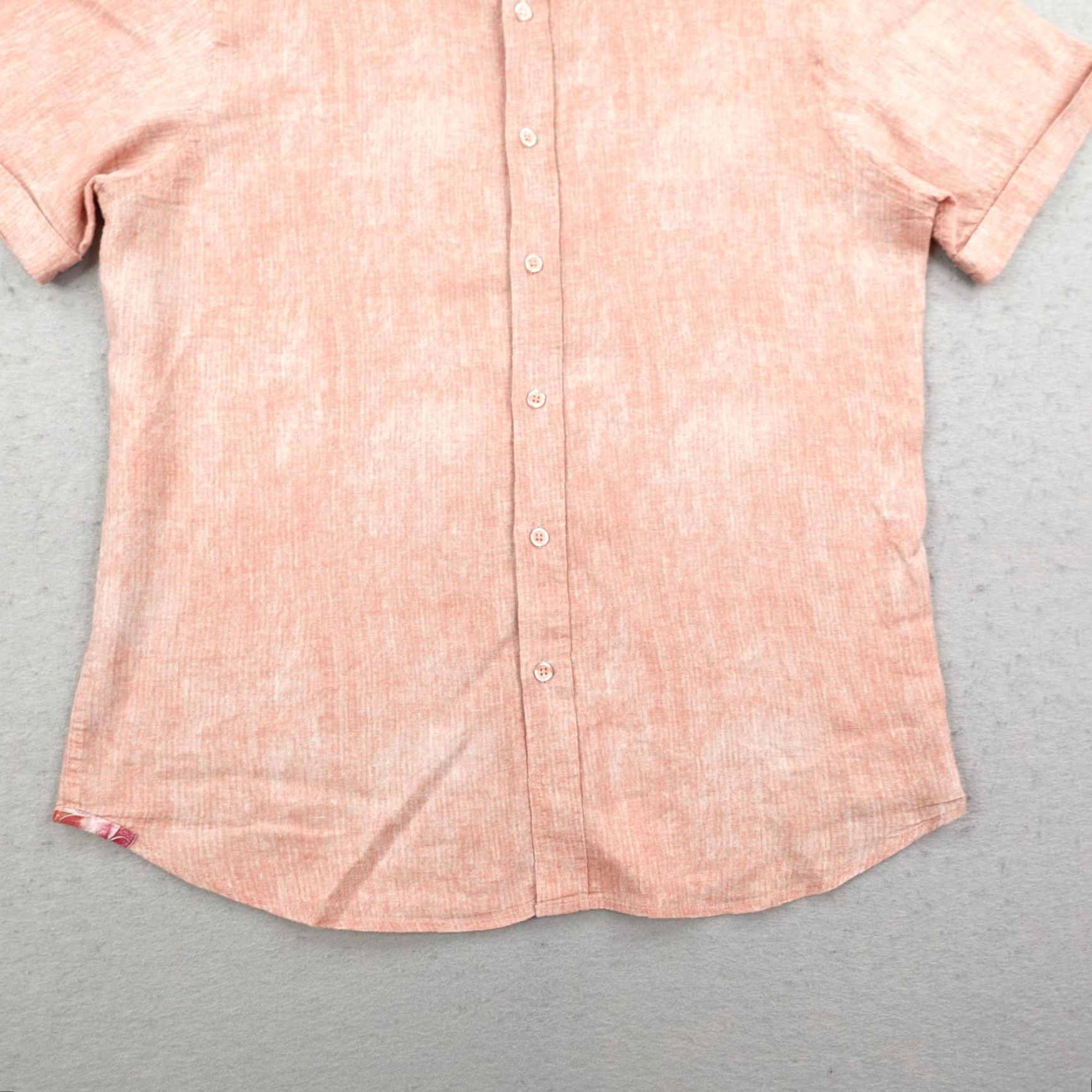Robert Graham Robert Graham Shirt Mens Large Salmon Pink Linen Blend Tailored Fit Button Up Size US L / EU 52-54 / 3 - 3 Thumbnail