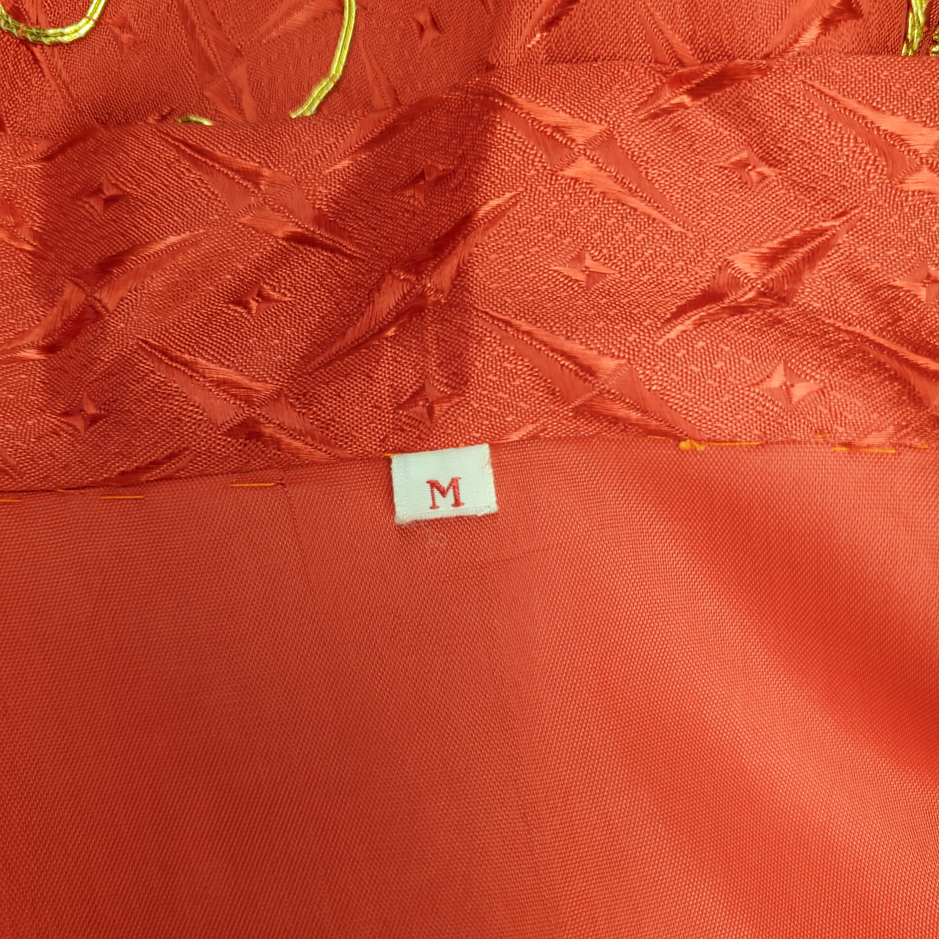 Kimono Size M House Robe Textured Red Gold Dragon Embroidery