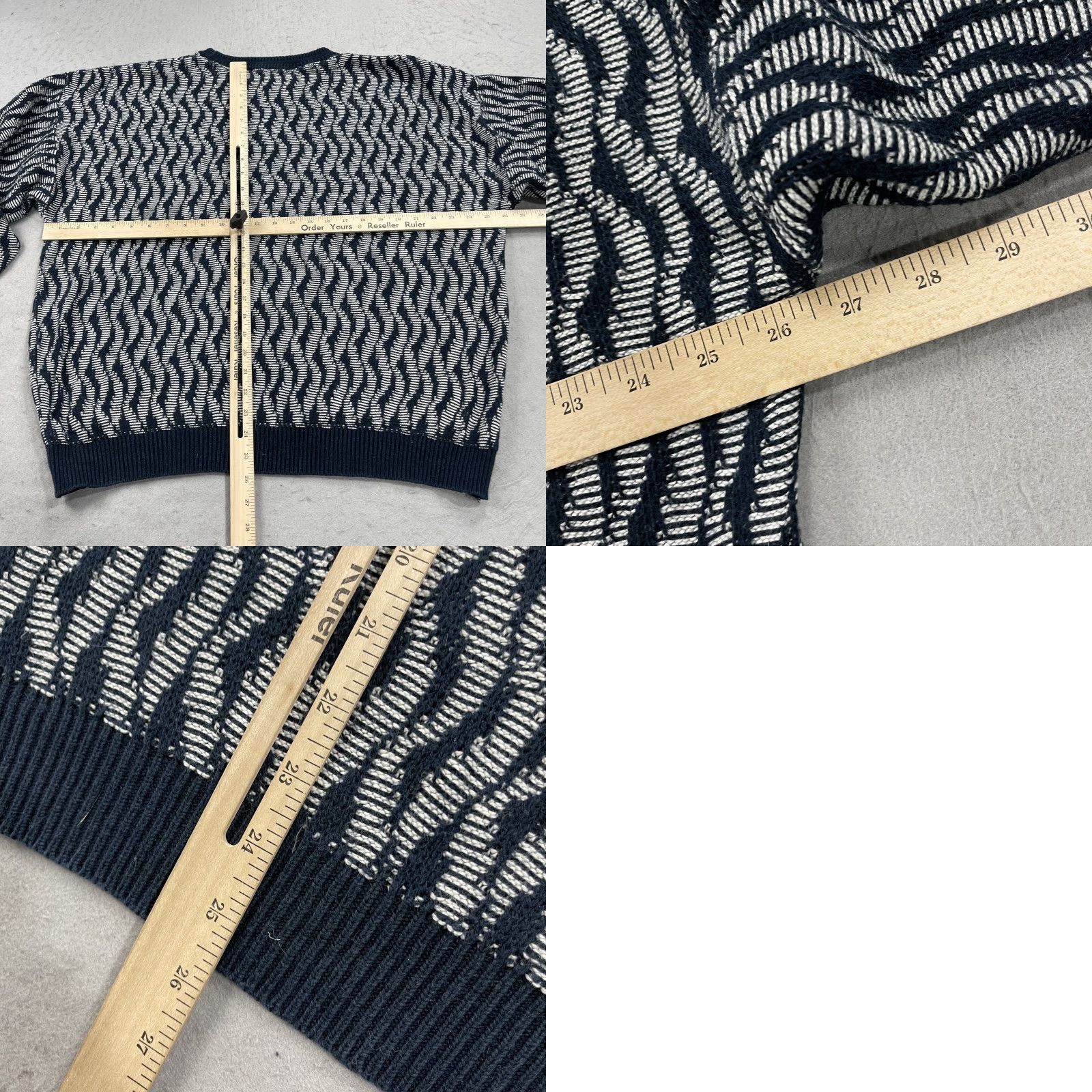 Vintage VINTAGE MAPS Collection Sweater Mens XL Blue Pullover 90s Crewneck Knit Cotton Geometric Abstract Regular Chest Size US XL / EU 56 / 4 - 8 Thumbnail