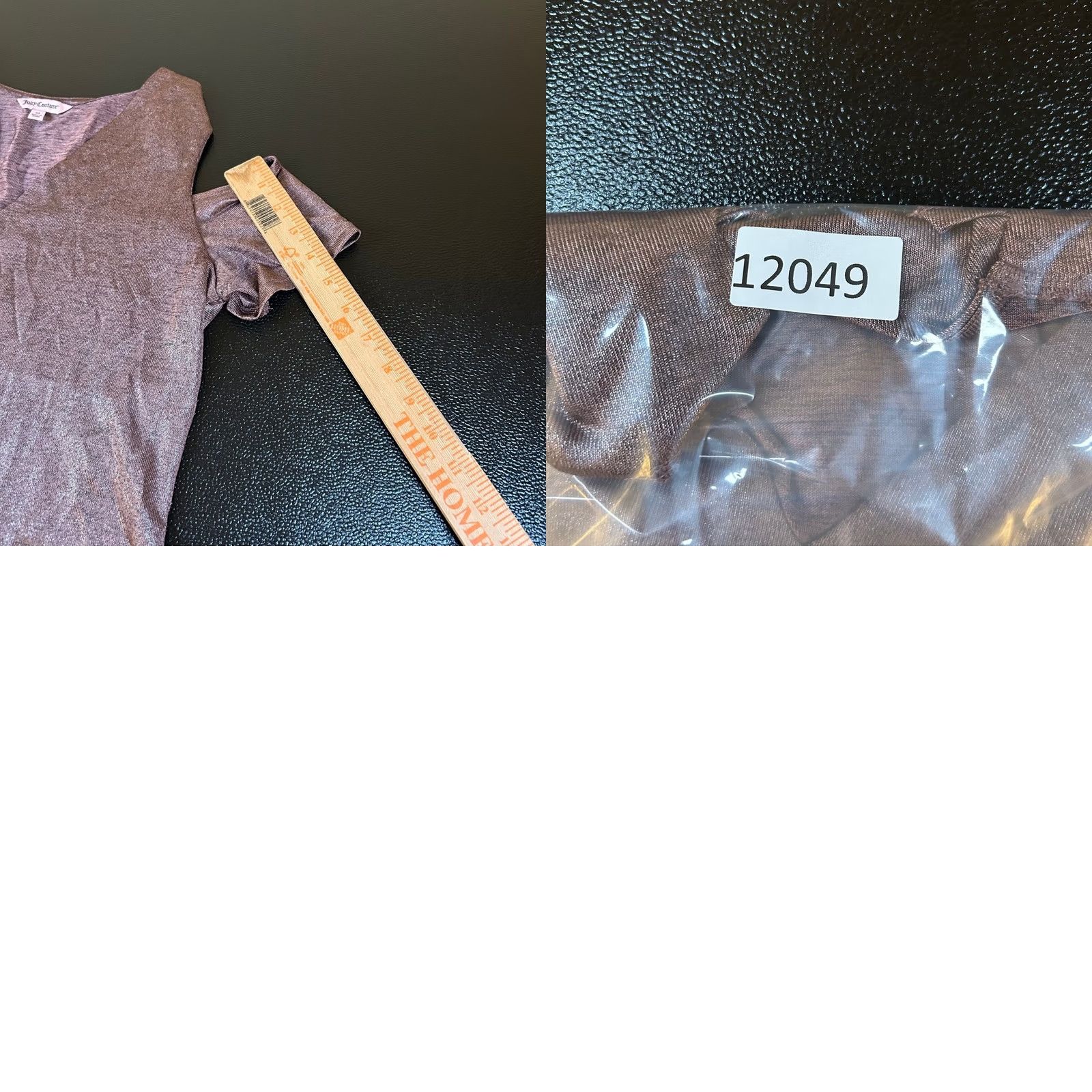 Juicy Couture Juicy Couture Top Womens Medium Rose Gold Metallic Shimmer V-Neck Cold Shoulder Short Sleeve Pullover Knit Polyester Spandex Casual Party Cocktail Size M / US 6-8 / IT 42-44 - 8 Thumbnail