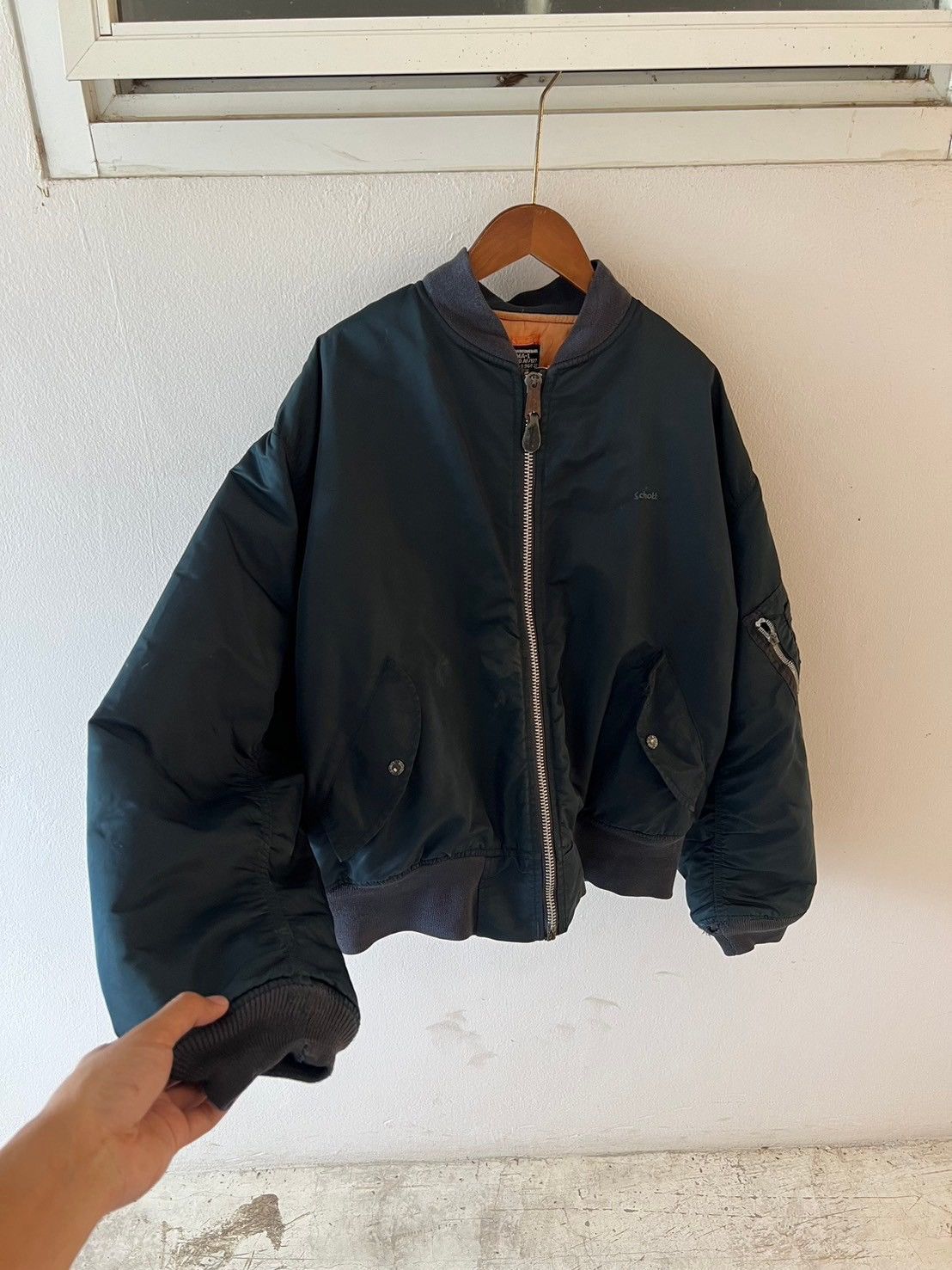 Schott Vintage Schott Flight Bomber Distressed Jacket Size US XL / EU 56 / 4 - 3 Thumbnail