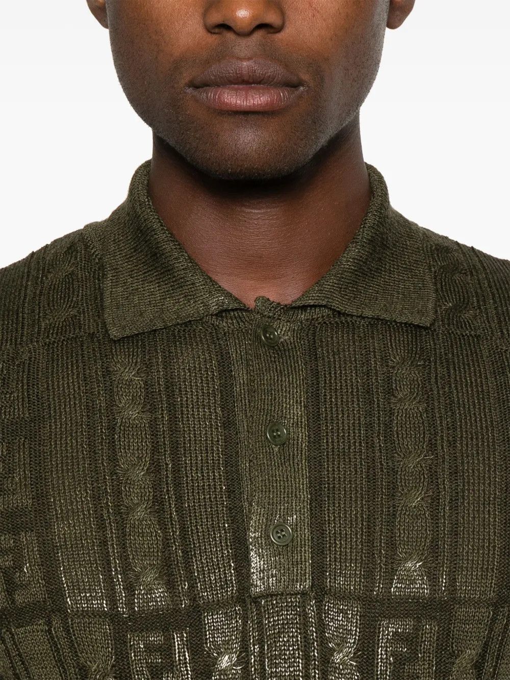 Fendi o1B3y1r0526 Polo Shirt in Olive Green Size US S / EU 44-46 / 1 - 4 Thumbnail