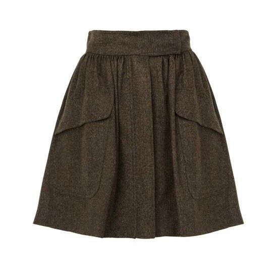 Max Mara MAX MARA Bernini Mini Brown Wool Skirt New & Authentic (Wome Size 25" / US 0 / IT 36 - 1 Thumbnail