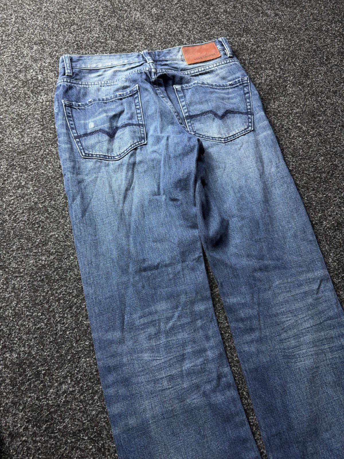 Hugo Boss Luxury Y2K Distressed Vintage Hugo Boss Orange Jeans Blue Size US 31 - 16 Thumbnail