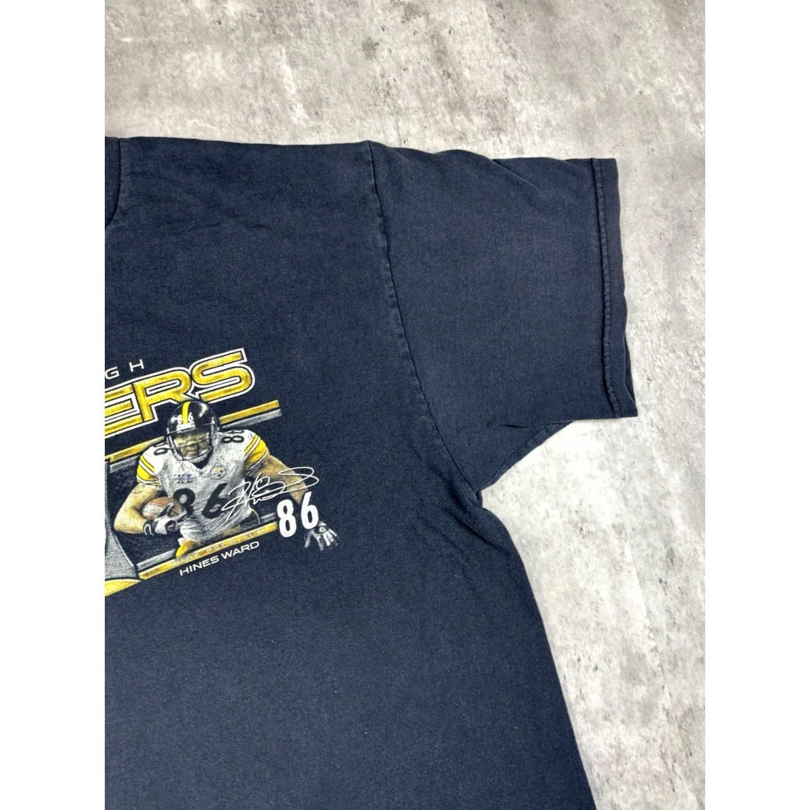 NFL VINTAGE NFL Y2K Steelers Big Ben Hines Ward T Shirt Black XL Men Crew Neck Graphic Print Short Sleeve Cotton Twill Size US XL / EU 56 / 4 - 4 Thumbnail