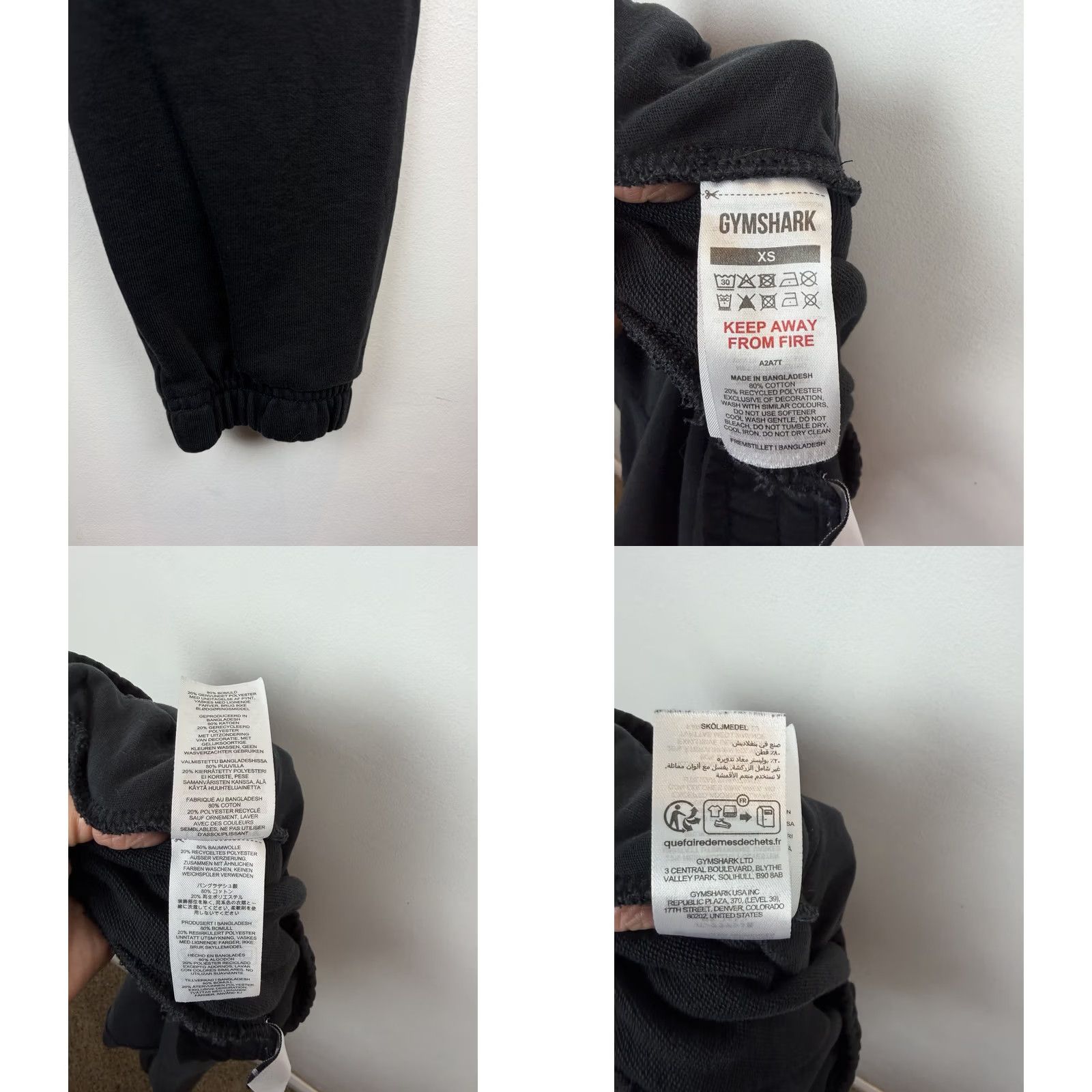 Gymshark Gymshark Black Essential Oversized Jogger Sweatpants Mens XS Casual Athletic Gym Size US 27 - 8 Thumbnail