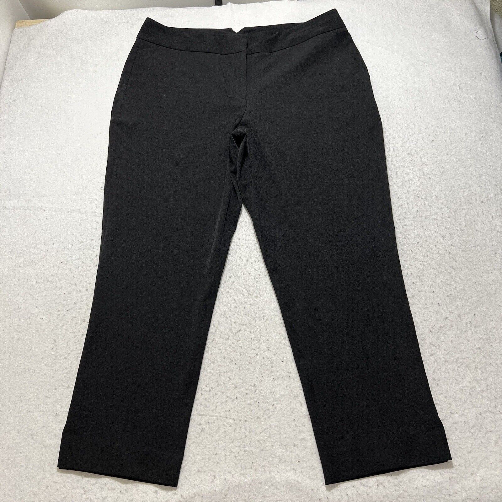 Worthington Worthington 14 (36x27) Flat Front Black Dress Pants Trousers Size 36" / US 14 / IT 50 - 1 Thumbnail