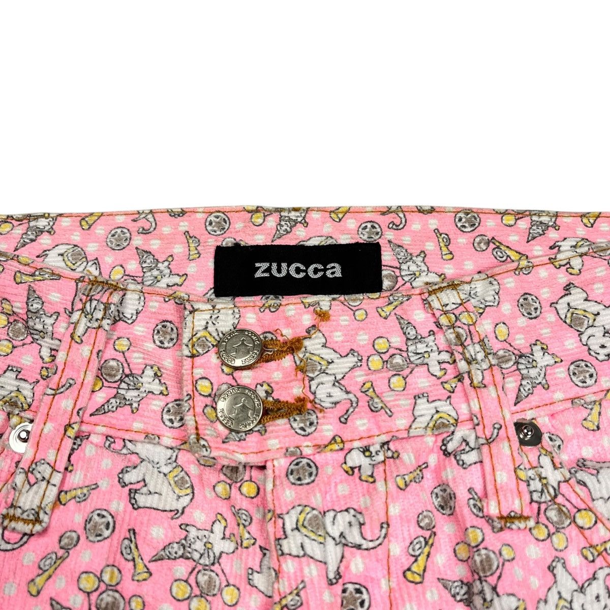 Zucca Zucca Elephent Printed Flare Corduroy Pants Size US 27 - 4 Thumbnail
