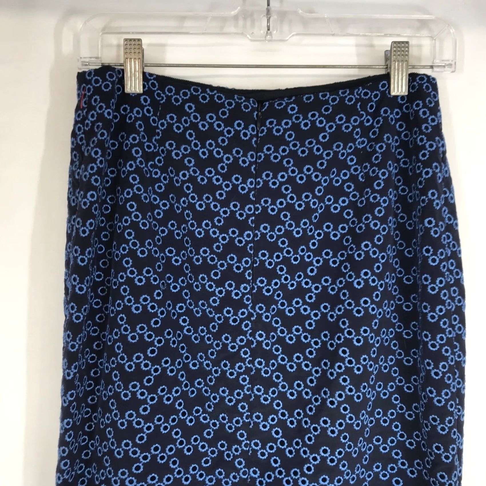 Vintage Akris Punto Navy Blue Geometric Print Pencil Skirt Women US 4 Size 27" / US 4 / IT 40 - 5 Thumbnail