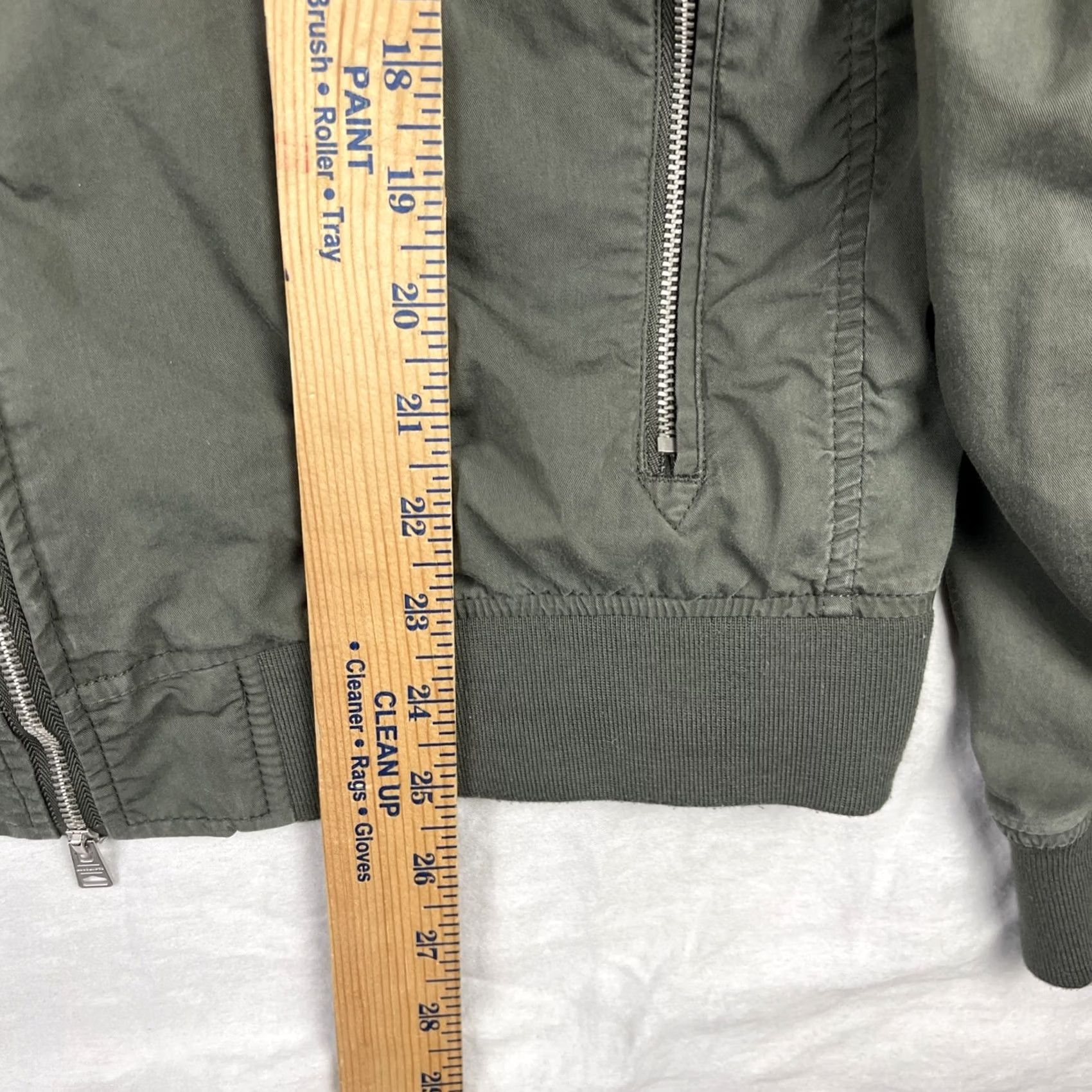 Allsaints AllSaints Bassett Bomber Jacket Mens Small Olive Green Ramskull Full Zip Size US S / EU 44-46 / 1 - 7 Thumbnail