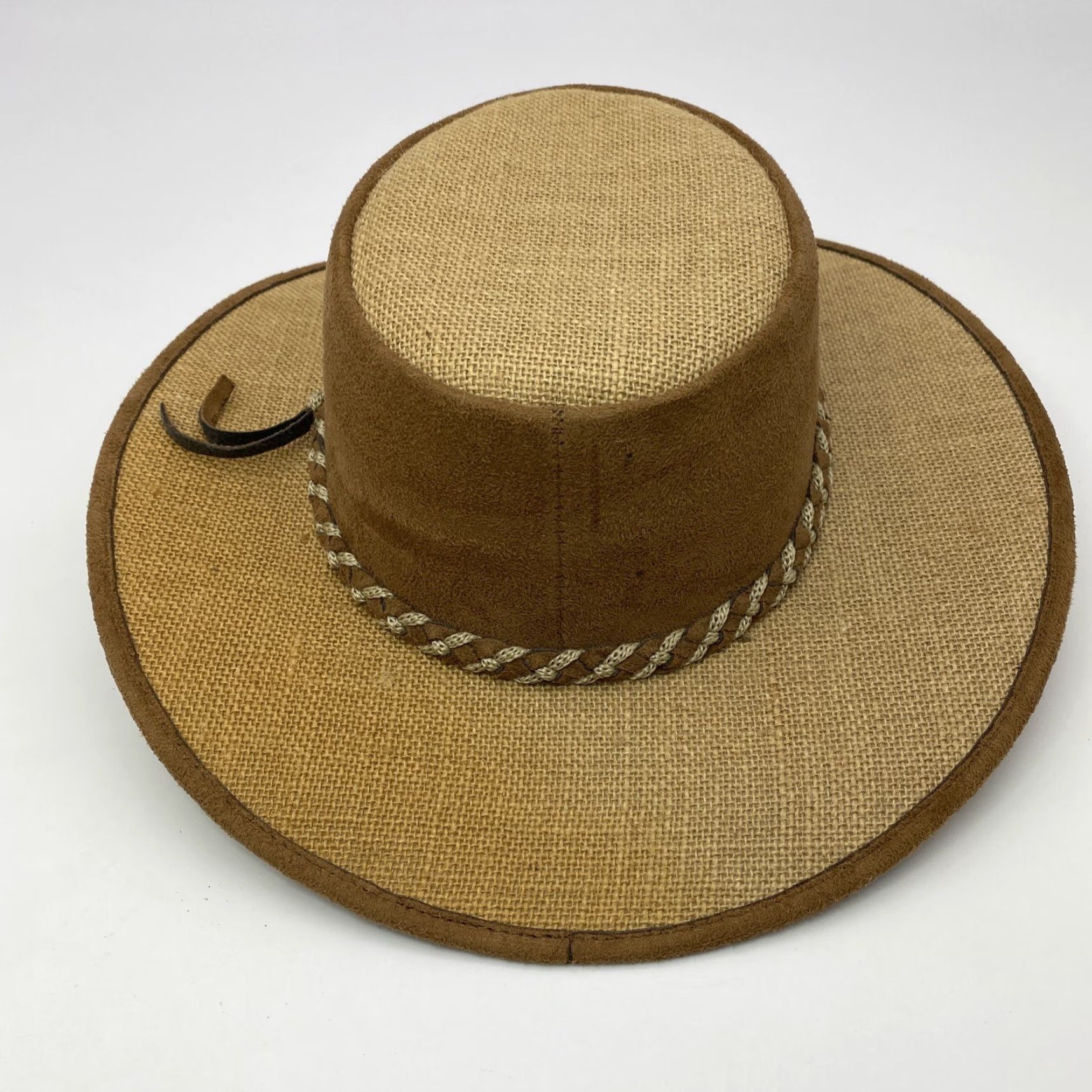 Vintage Llanos Hats Cowboy Hat Men Size 58 Western Burlap Suede Sun Hat Casual Workwear Size ONE SIZE - 5 Thumbnail