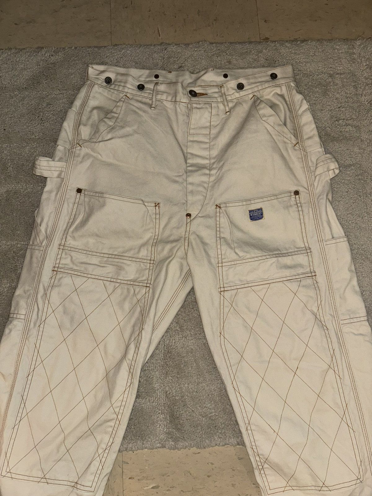 Kapital KAPITAL Lumber Tapered Embroidered Canvas Trousers white Size US 30 / EU 46 - 5 Thumbnail