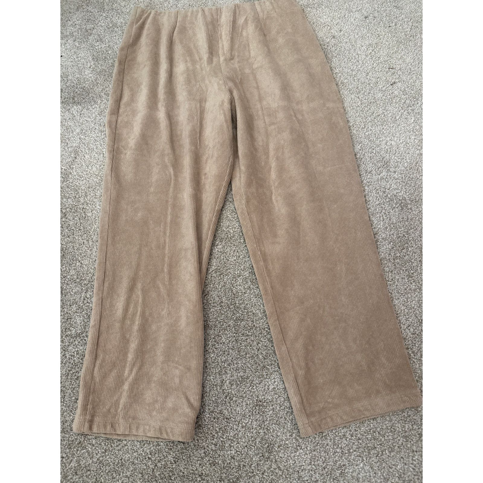 L.L. Bean L.L. Bean Women's Tan Cropped Pull-On Corduroy Pants, L Size 32" / US 10 / IT 46 - 2 Thumbnail