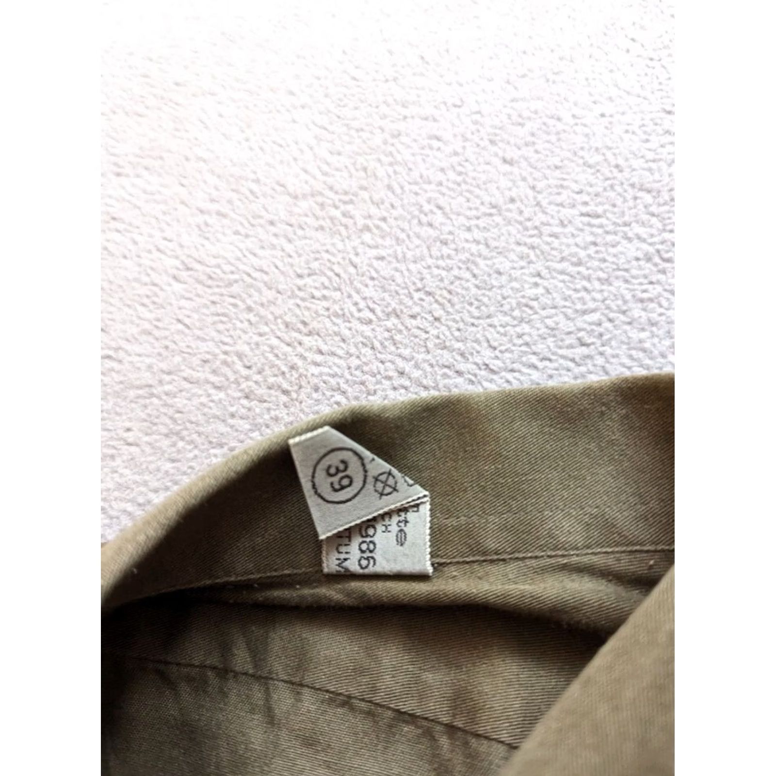 Olive Vintage gloriette shirt size 39 olive army military button up long sleeve mens Size US L / EU 52-54 / 3 - 7 Thumbnail
