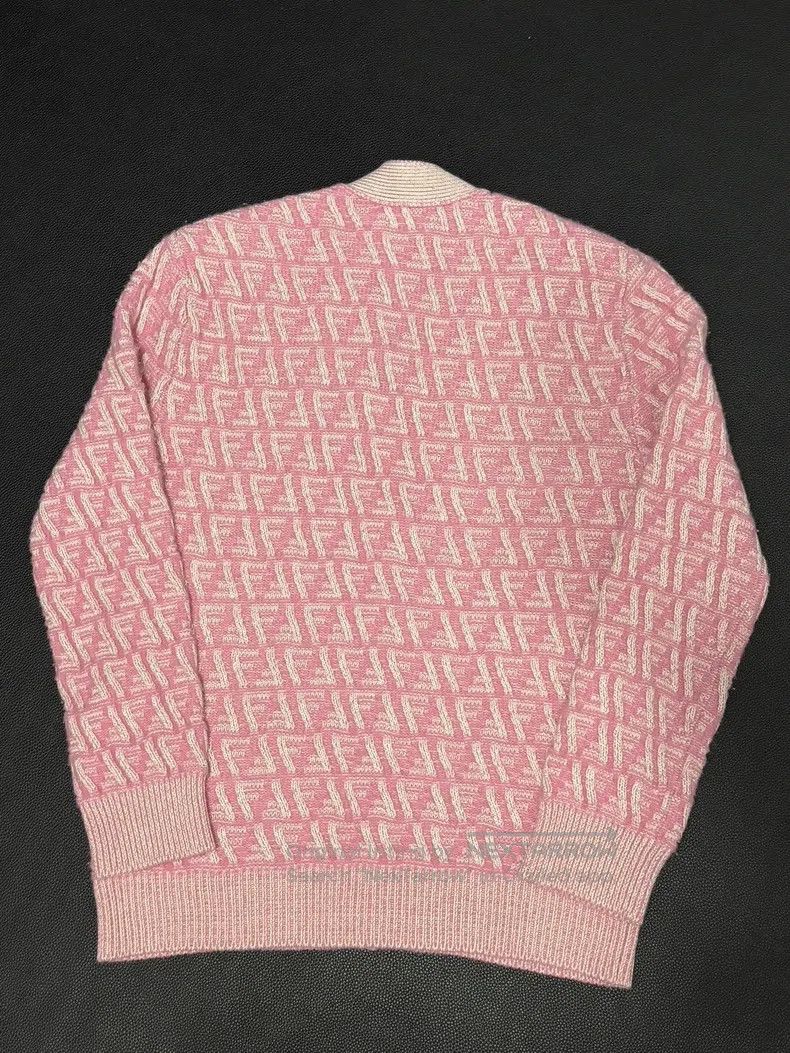 Fendi Fendi Pink Monogrammed Long Sleeve V Neck Drop Shoulder Ca Size XS / US 0-2 / IT 36-38 - 2 Thumbnail