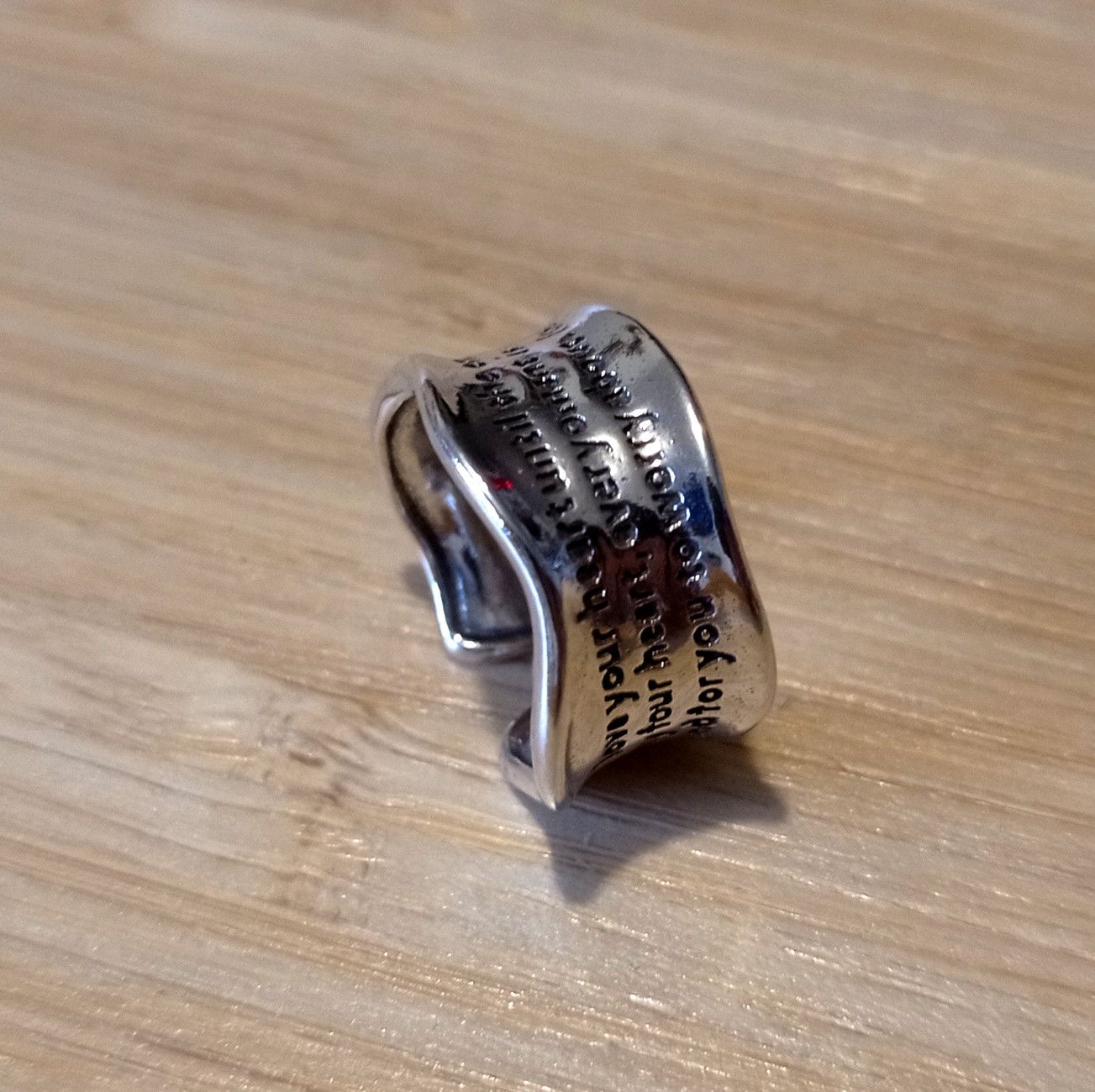 Designer × Vintage Stunning Punk Romance Statement Float Shine Silver Ring Size ONE SIZE - 5 Thumbnail