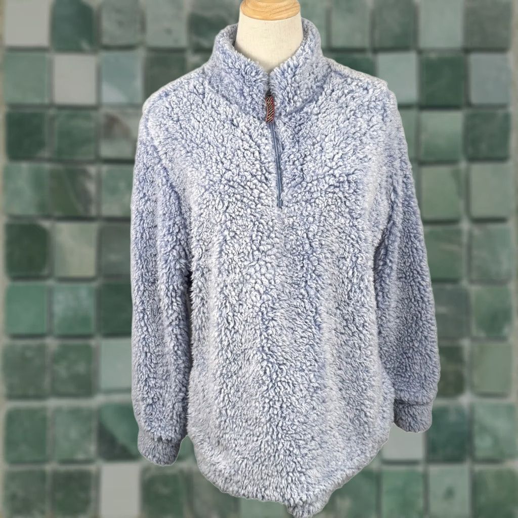 Weatherproof Weatherproof Vintage Pullover Sweatshirt L Blue Mock Neck Quarter Zip Fur Fleece Tops Ladies Weekend Comfort Casual Winter Fashion Size L / US 10 / IT 46 - 1 Thumbnail
