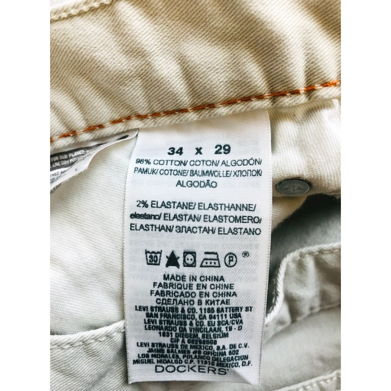 Dockers DOCKERS Pants Men's 34x29 Light Gray Straight Fit Pockets Regular Chino Mens Size US 34 / EU 50 - 8 Thumbnail